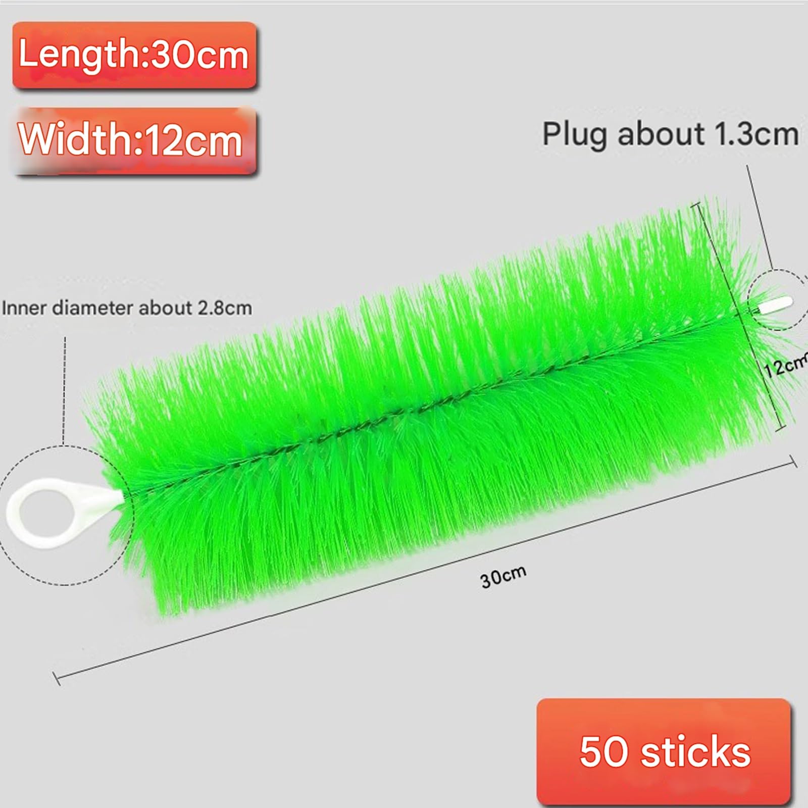 Zestaw 50 szczotek filtrujących do stawu 30 cm skimmer i szczotki do czyszczenia stawów koi, akwarium i ogrodów wodnych, skuteczne narzędzia do konserwacji zbiorników (skimer 60 cm)