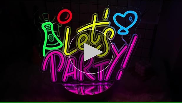 Amazon | JOMOBUTY LET'S PARTYネオンサイン 多階段調光可 LED