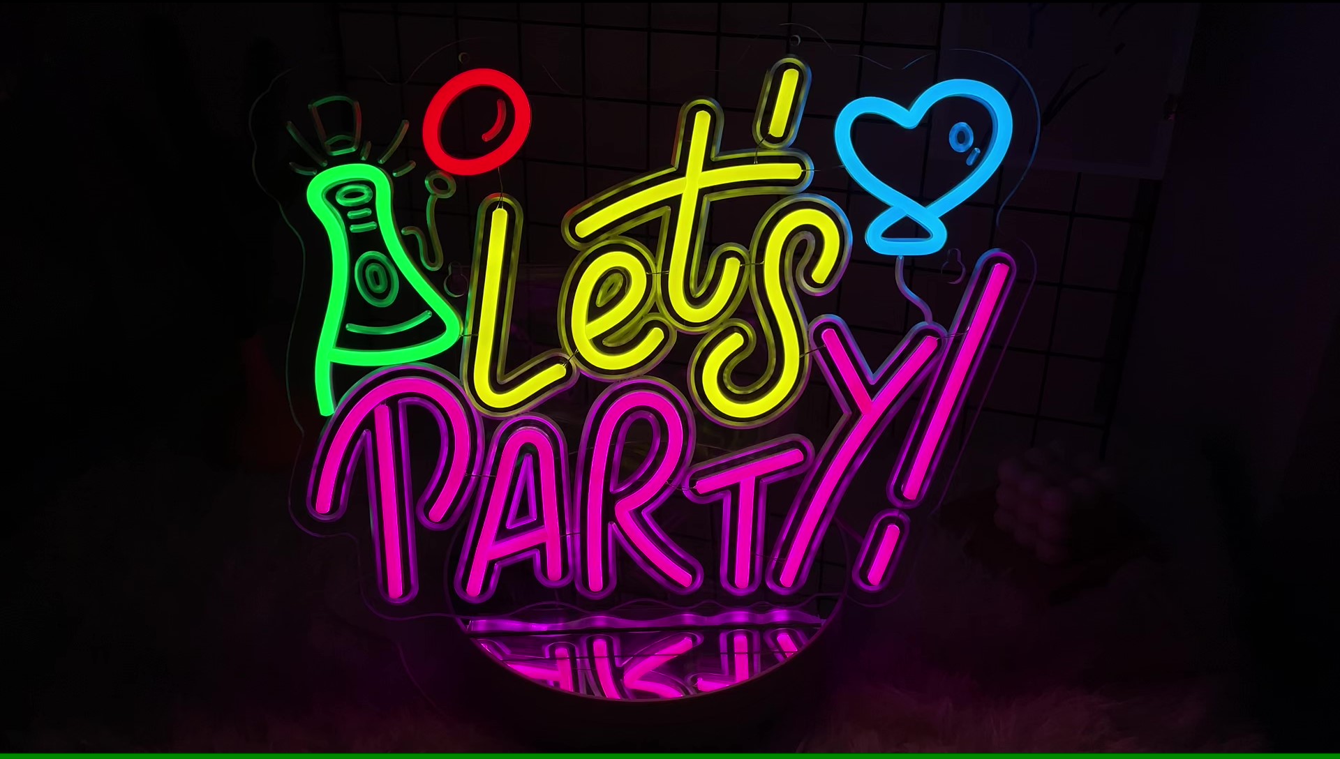 Amazon | JOMOBUTY LET'S PARTYネオンサイン 多階段調光可 LED