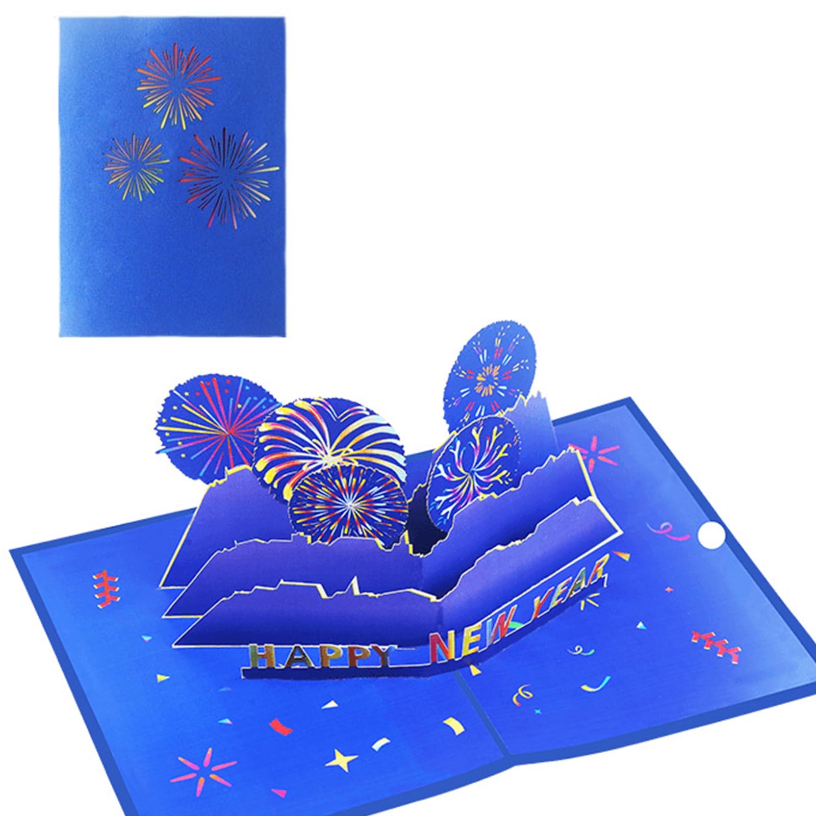 Elnwnnkc 3D Popping Up Card Happy New Year Greeting Card with Colorful Designing for New Years and Holiday Greetings Popping Up