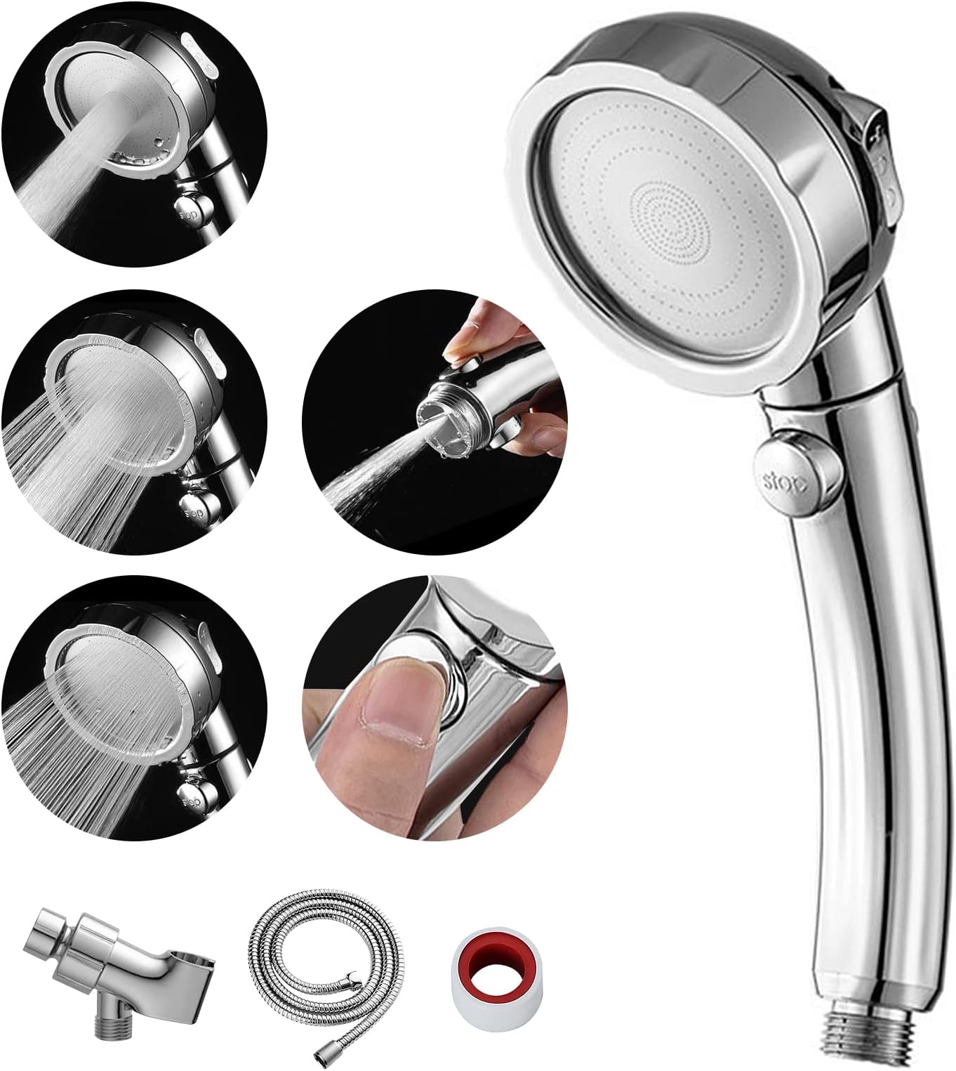 LOKBY Water Saving High Pressure Shower Head with Handheld Set ...