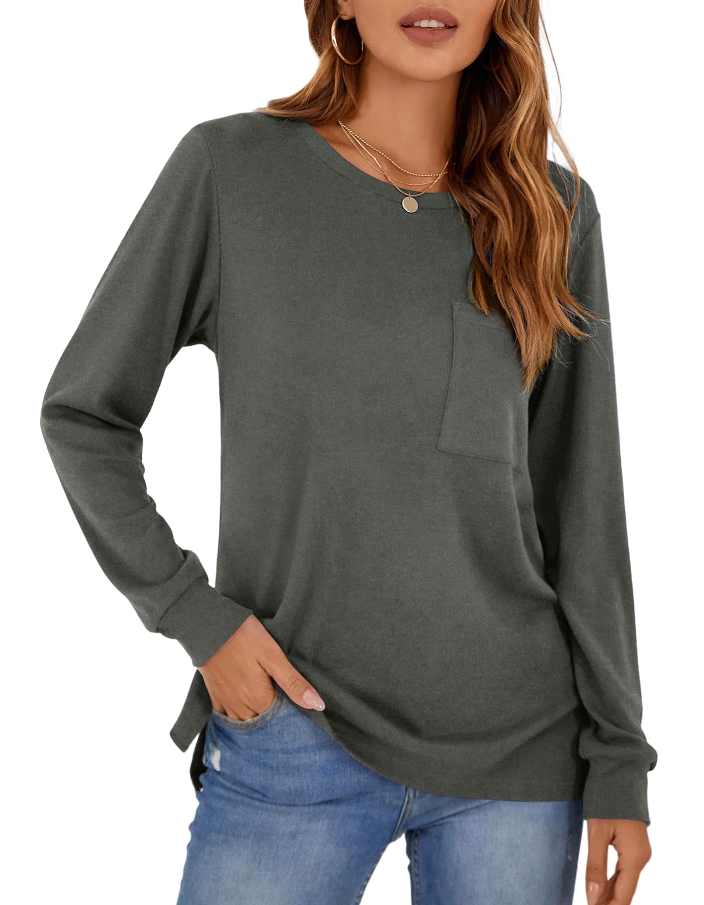 YSYOKOWWomens Summer Short Sleeve T Shirts Front Twist Tops Casual