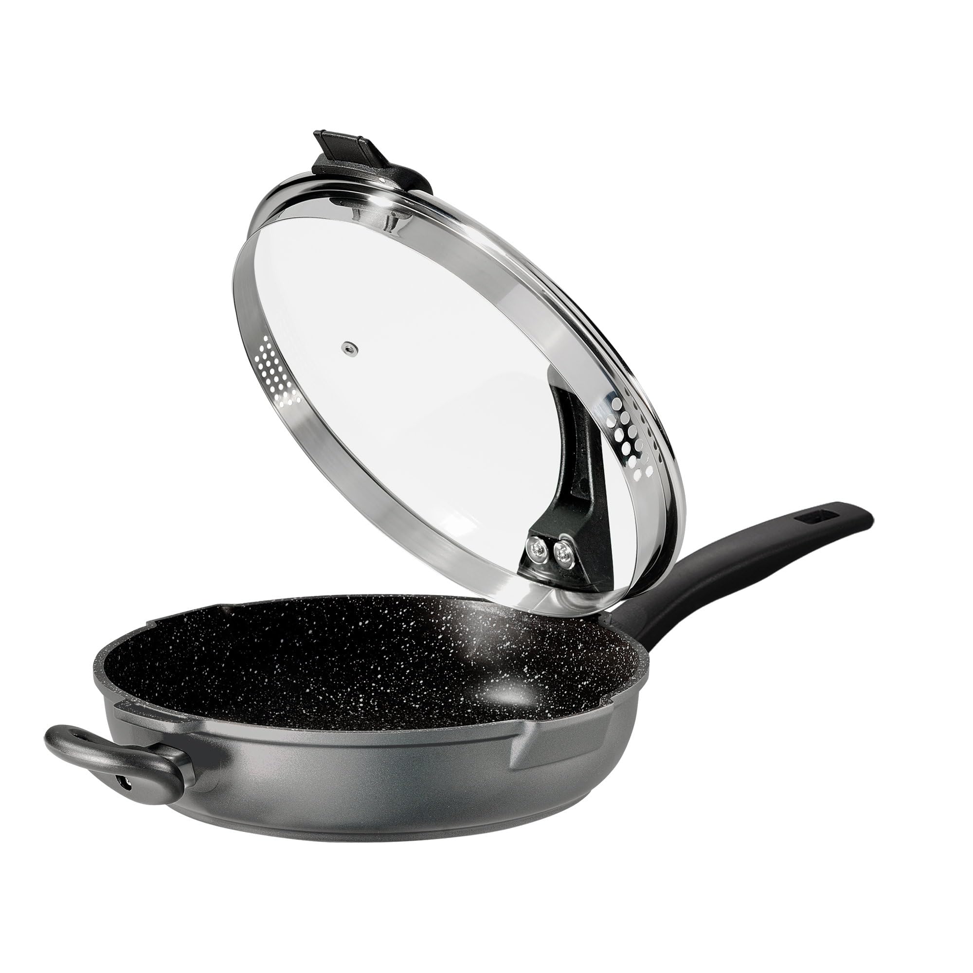 STONELINE Future, grande sauteuse 28 cm, antiadhésif, couvercle passoire