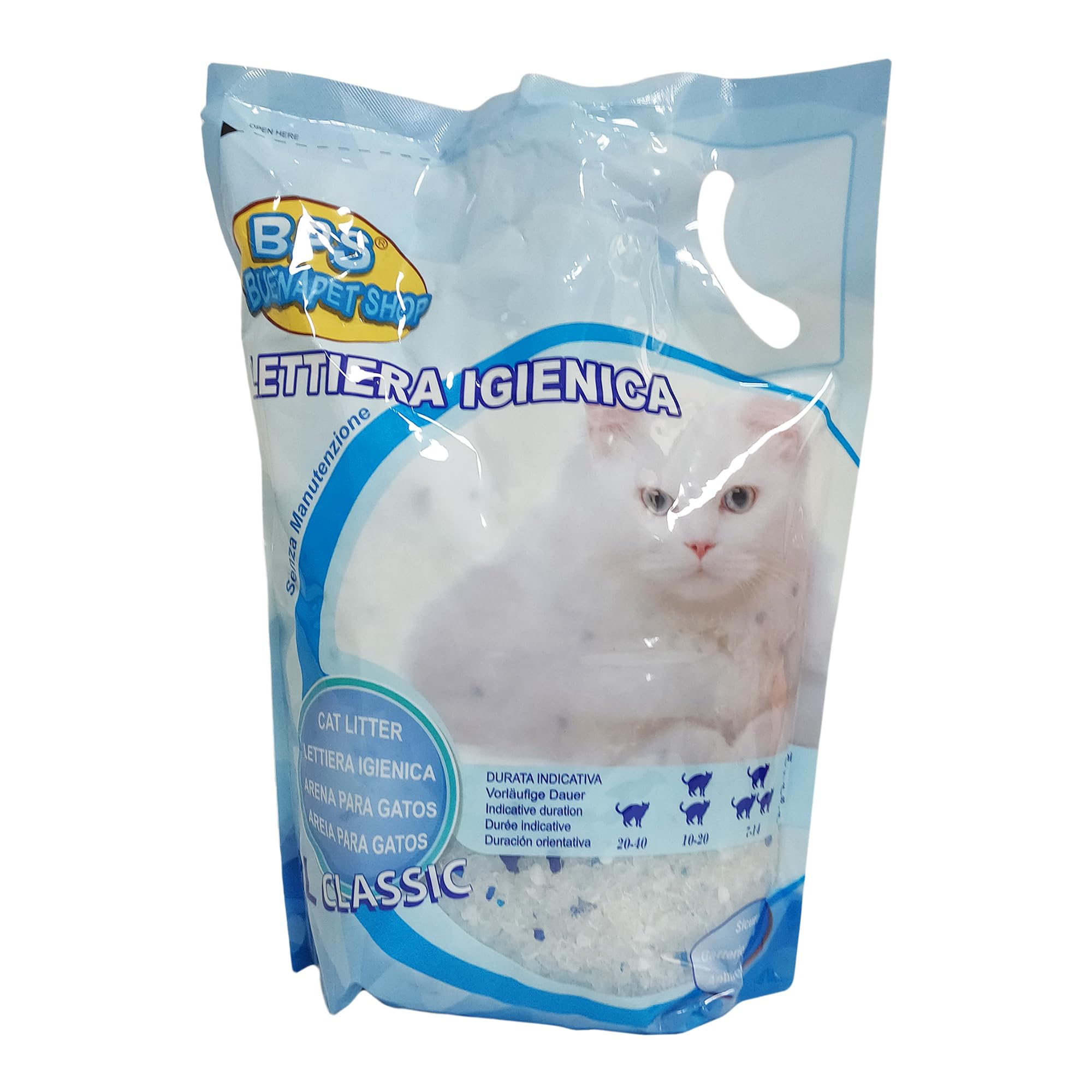 LETTIERA GATTO SILICIO 【30.4 LITRI】【8 BUSTE DA 3.8L 】 per Gatti a Lunga Durata ai Cristalli di Silicio, assorbiodore