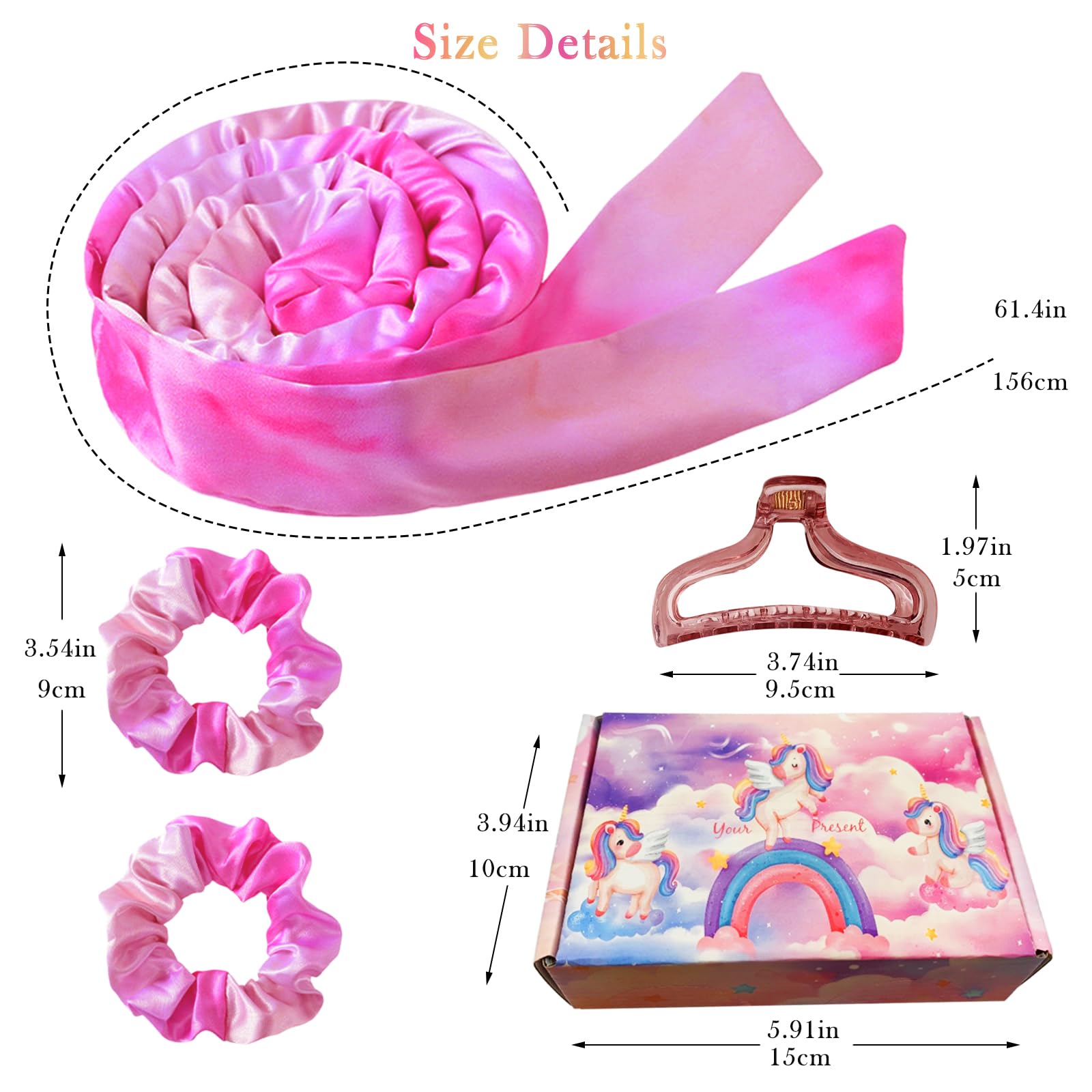 Heatless Curls Tie Dye Heatless Curlers for Short Long Hair Satin Hair Curlers No Heat Overnight Curling Blowout Rods Wrap Curler Set for All Waving Types - Image 3