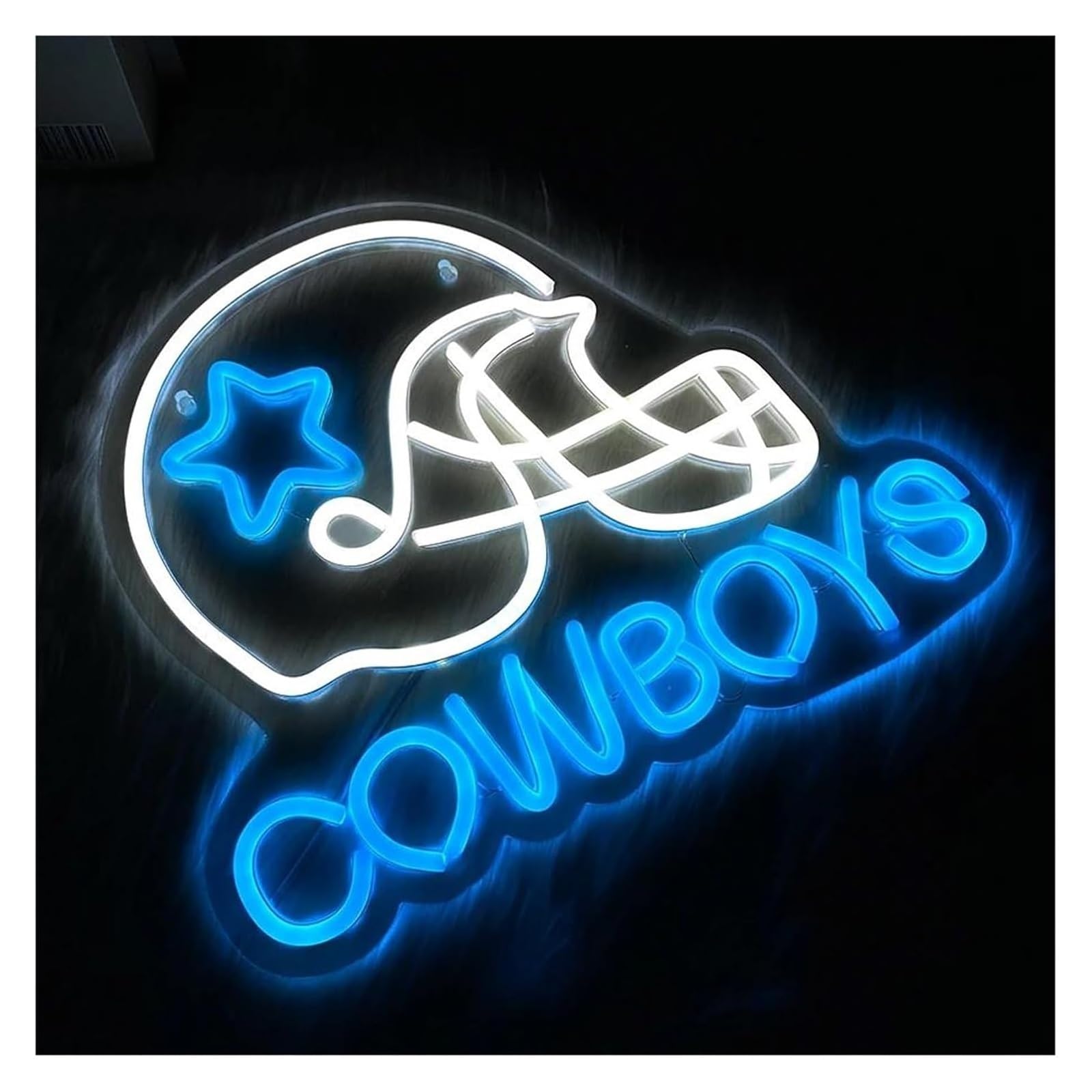 Lampe Néon Enseigne lumineuse Cowboys pour casque d'équipe sportive, pour magasin, club, bar, salle de jeux, chambre à coucher
