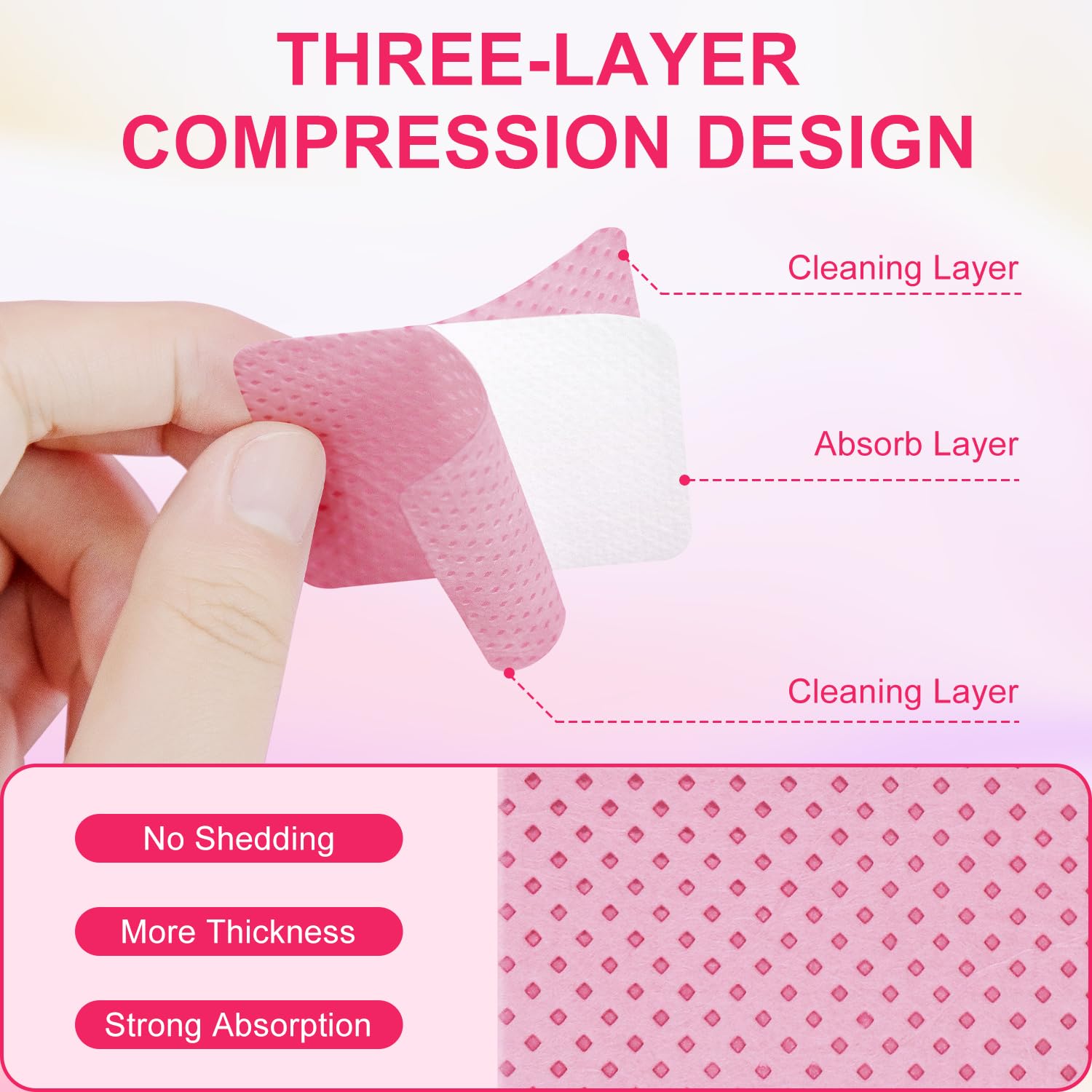 Kit de 1080 toallitas de uñas sin pelusas, juego de removedor de esmalte de uñas de gel rosa con 1 botella dispensadora de acetona de 6.8 fl oz (6.8 onzas) para removedor de esmalte de 4