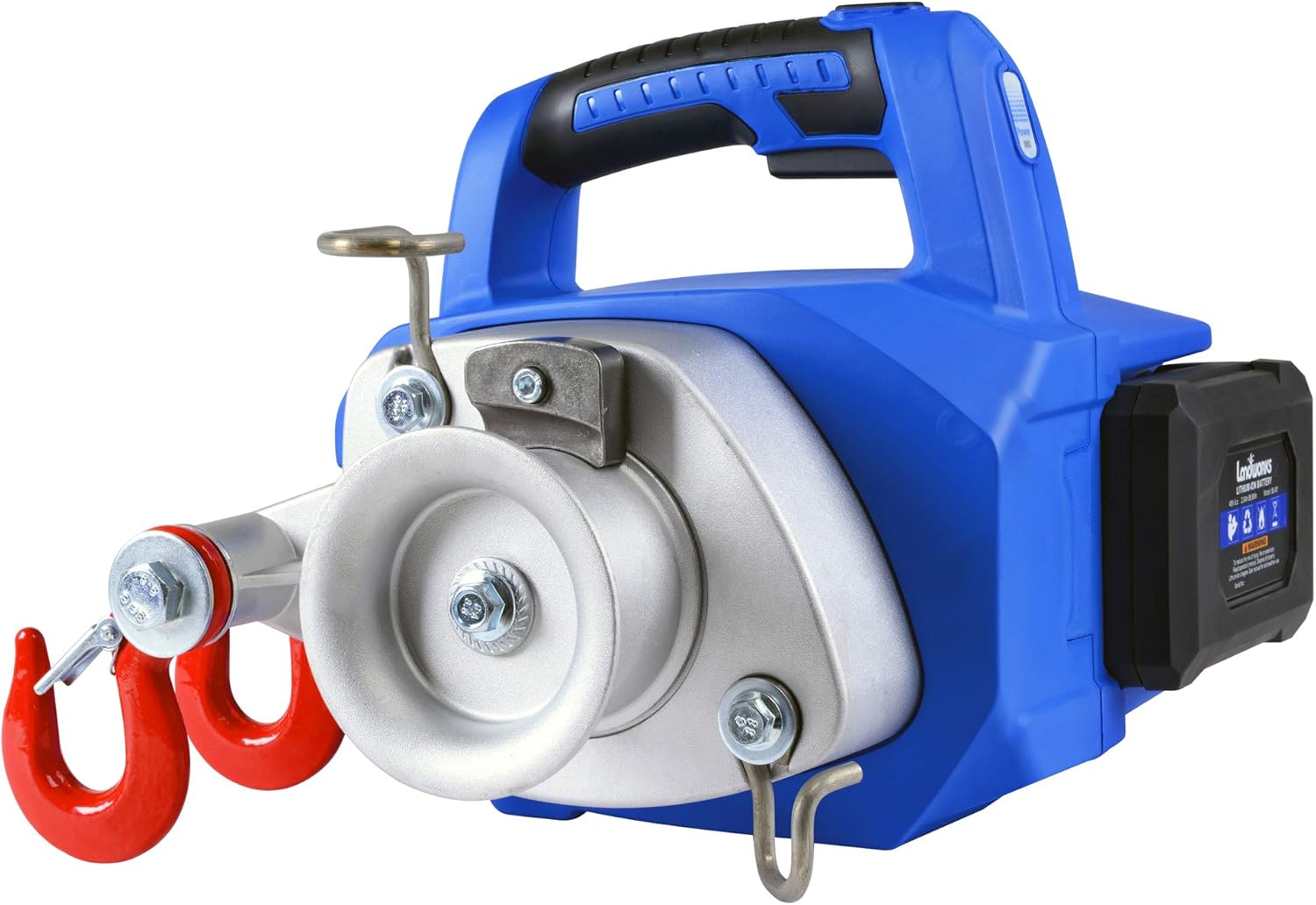 Landworks Electric Towing Capstan Winch Hoist Portable Cordless Brushless Motor Li-Ion Battery Powered 1000-2000 1/2-1 Ton Max Pulling Force for Forestry Hunting Off Road (Low Stretch Rope Included) : Industrial & Scientific