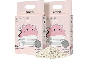 Mixed 4-in-1 Clumping Cat Litter, Odor Control and Rapid Clumping, Dust-Free, Flushable, 11 lbs
