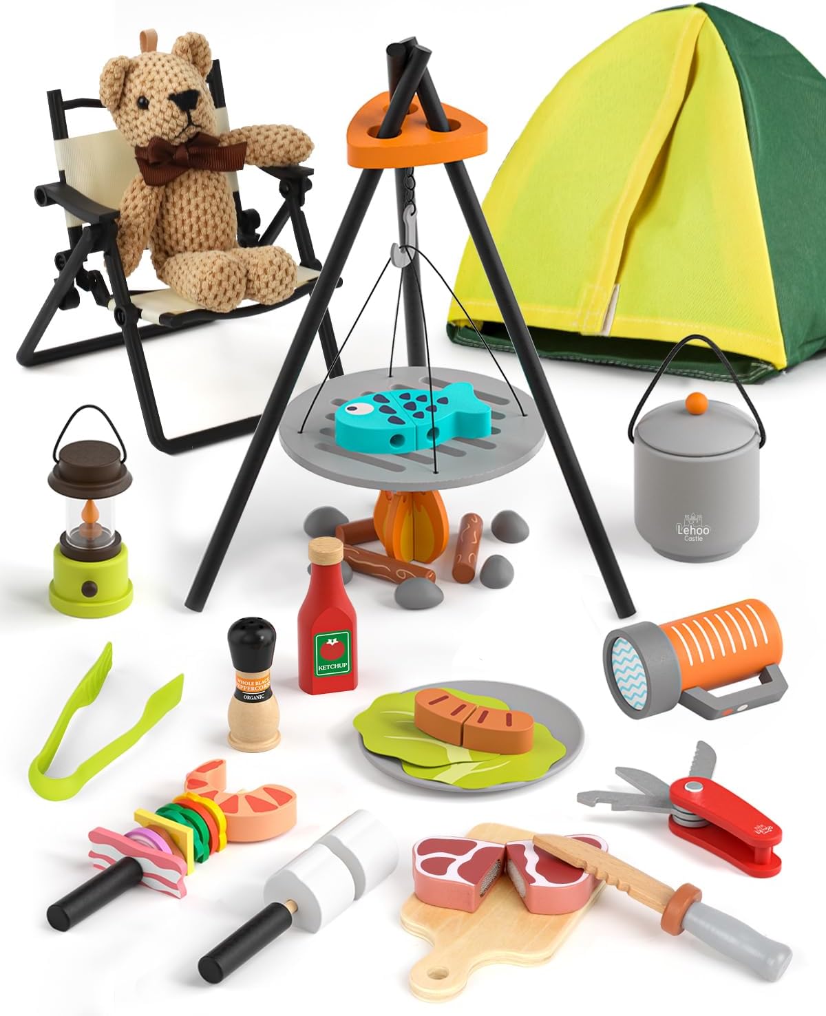 Wooden Food Toys for Kids, Pretend Play Food for Toddlers 3