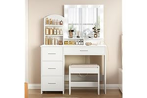 Quimoo Vanity Set: Glamorous Glow & Storage Haven