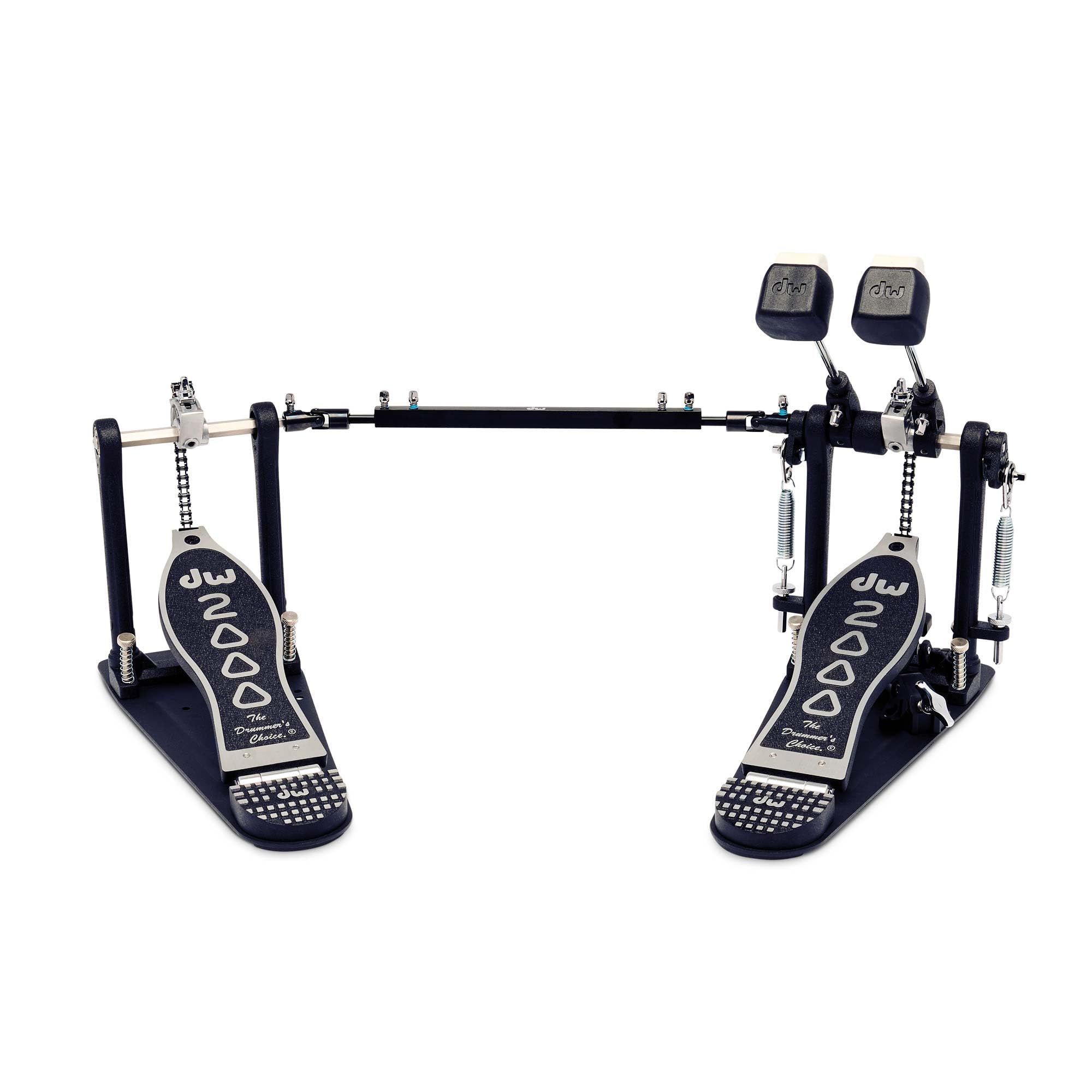 DW 2002A | Pedal de doble bombo serie 2000 | Perfecto para baterías de cualquier nivel | Robusta estructura íntegra de metal con sistema de transmisión Accelerator de cadena simple
