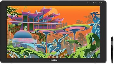 HUION Liquid Tab, Kamvas22 Plus, LCD Pen Tablet, 21.5 Type, Quantum Dots, Wide Color Gamut, Android Compatible, Pen That Reduces Nib Sinking, Anti-Glare Glass, Drawing Tablet, Online Class, Telework,
