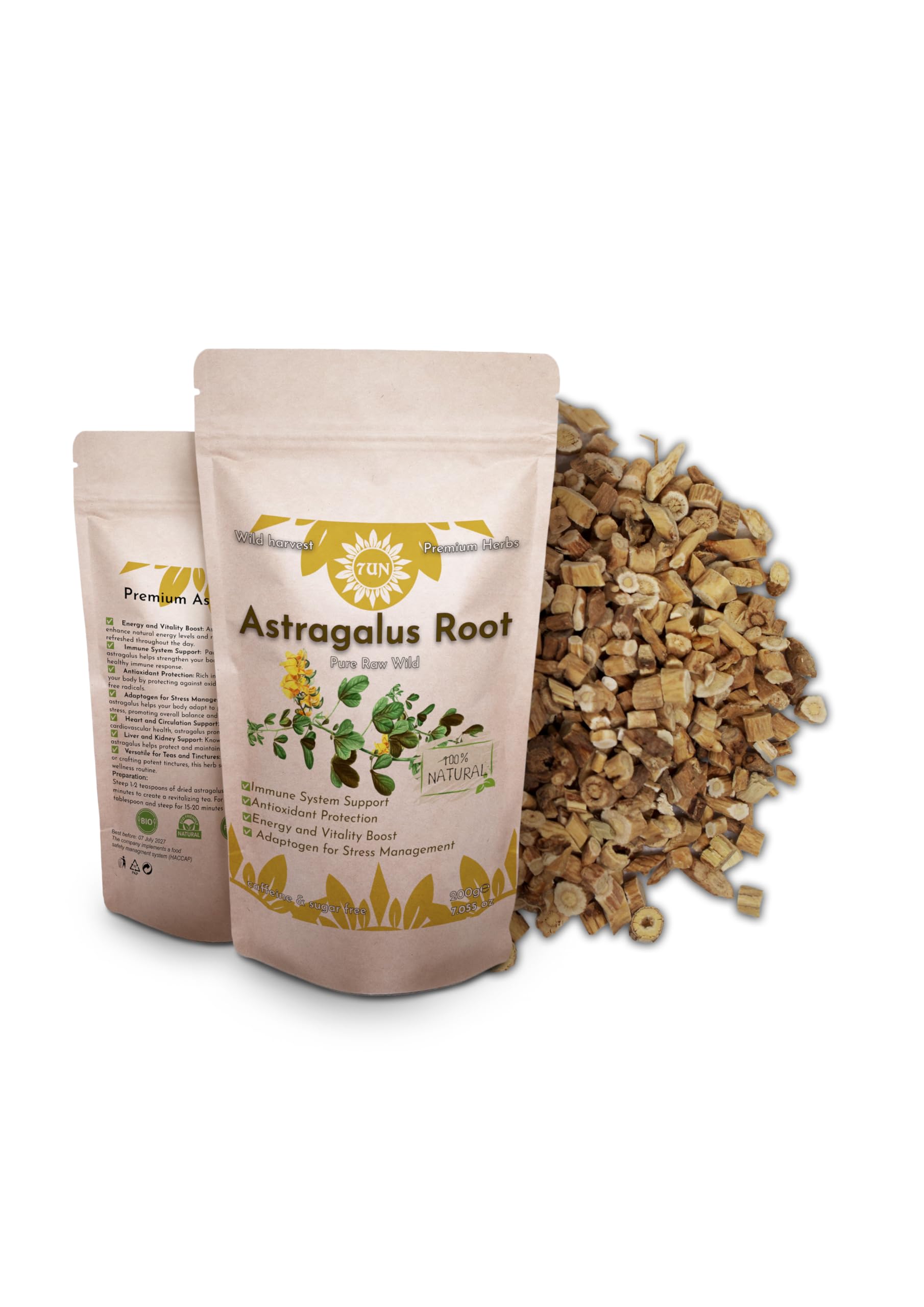 Premium Astragalus Root 100g – 100% Pure, Raw, Wild, Non-GMO, Vegan - Boosts Immunity, Boosts Energy, and Protects Against Oxidants - Perfect for Tinctures and Teas