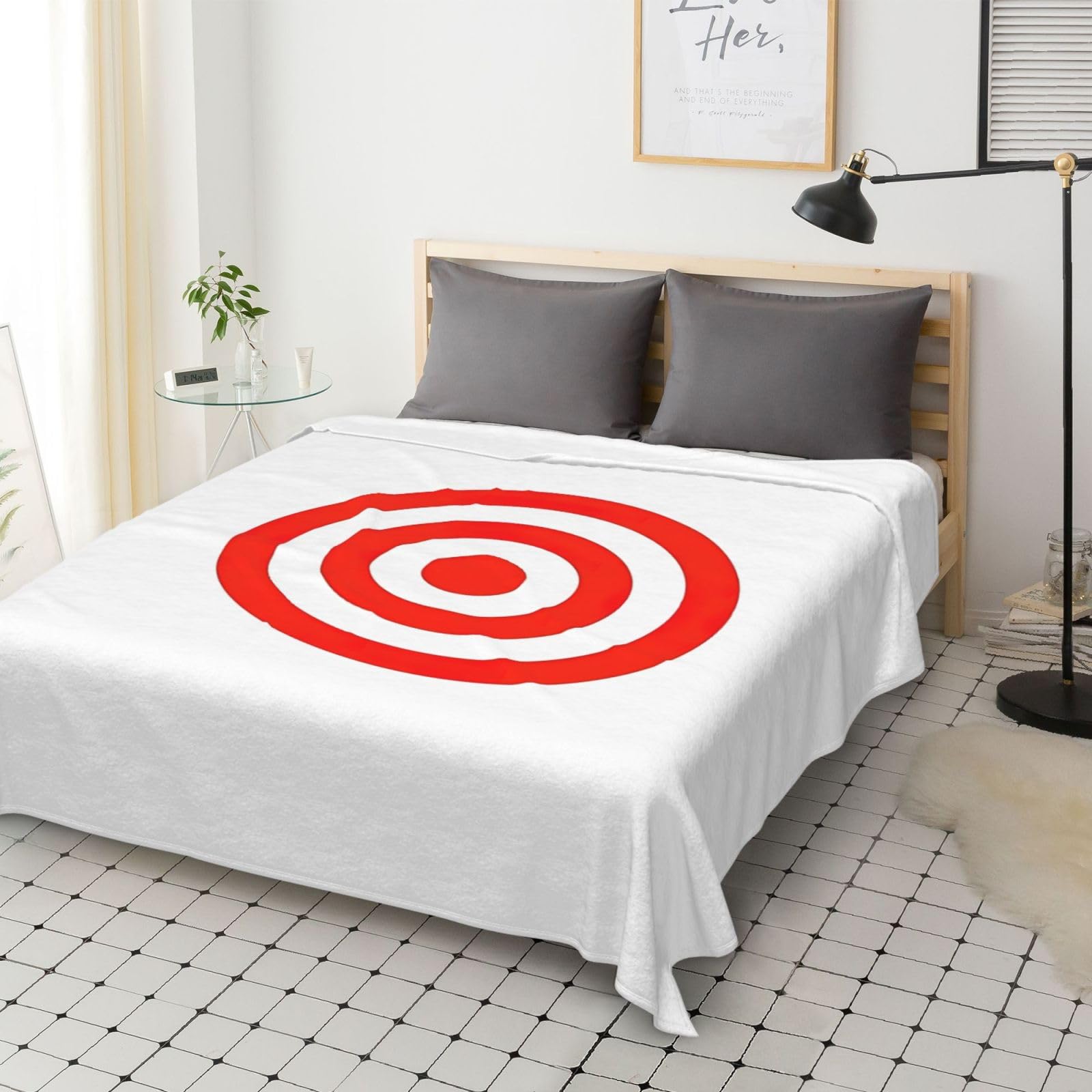 Couverture en flanelle imprimée Design Target - 177,8 x 203,2 cm - Chaude et confortable - Pour l'hiver - Pour camping ou voyage