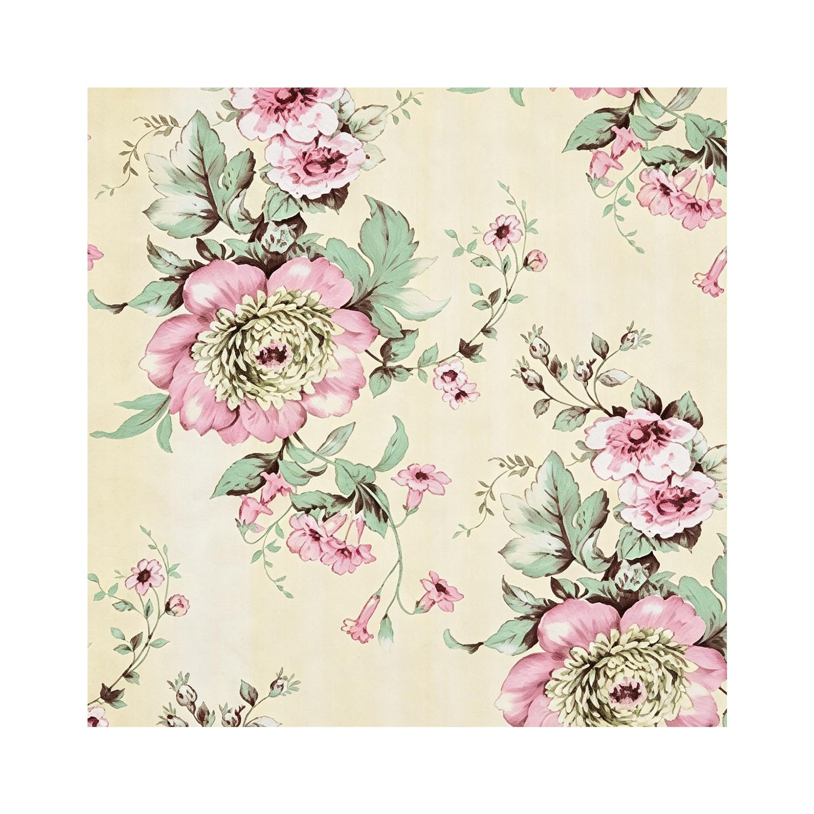 Zynqra Peel and Stick Wallpaper Floral Contact Paper,Vinyl,Kitchen Bedroom Bathroom(A,L300cm/118.1in*W45cm/17.7in)