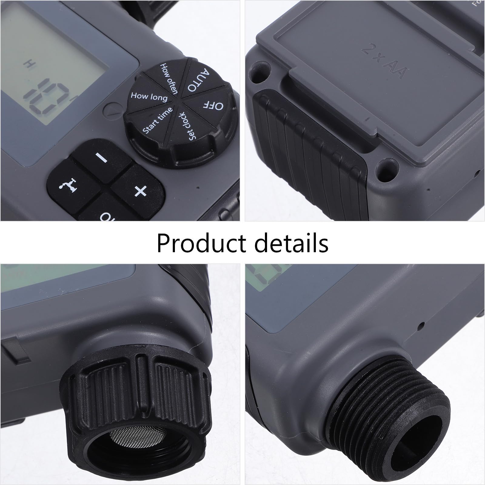 Timer Irrigazione Programmabile per Tubo Giardino, Nero ABS