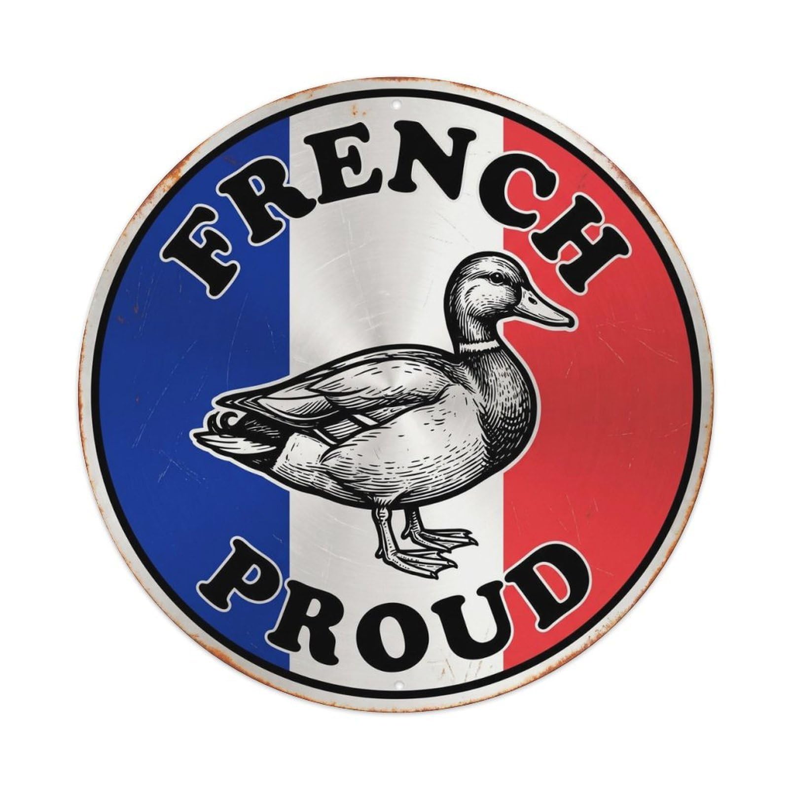 Olhnbad Style French Proud Duck Farm Animal Heritage Emblem Metal Tin Sign