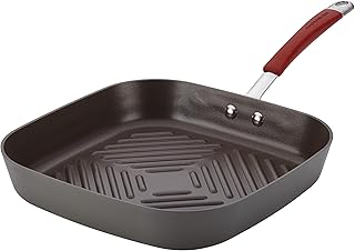 Rachael Ray Cucina Hard-Anodized Nonstick 11-Inch Deep Square Grill Pan,...