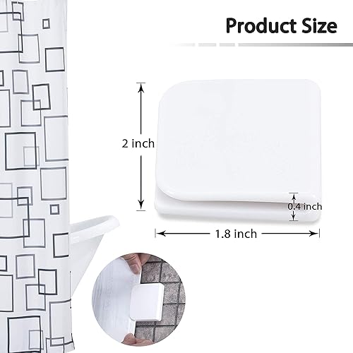 Miniatura 2 de Beda Home - Clips para cortina de ducha, 4 piezas de protección contra salpicaduras de ducha, clips autoadhesivos a prueba de viento, evita
