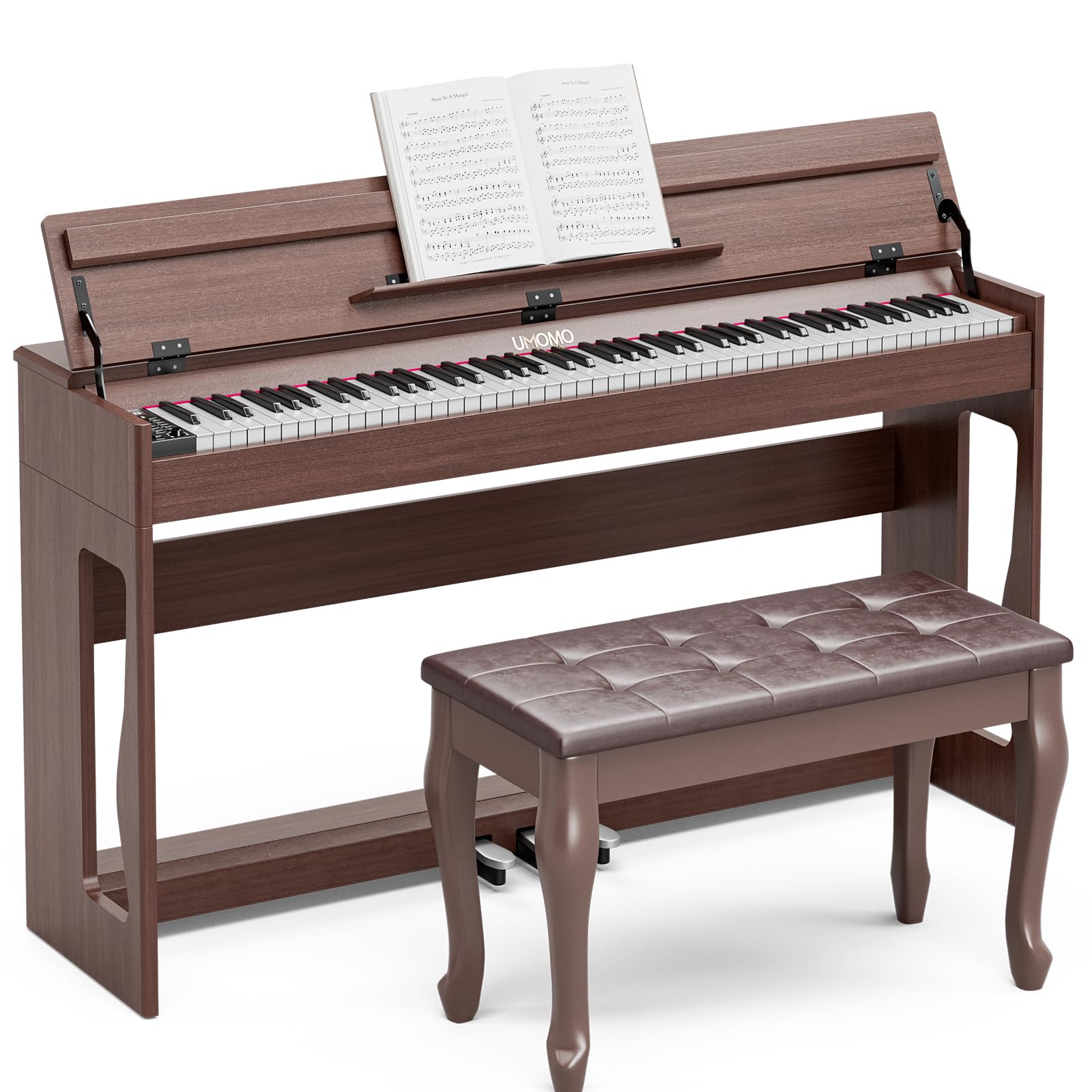 UMOMO 88 Weighted Key Digital Piano with Duet Piano Bench