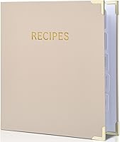Vista 12 de Carpeta estética de recetas de 8.5 x 11 pulgadas con cubierta impermeable, el libro de recetas perfecto con fundas de plástico para escribir tus
