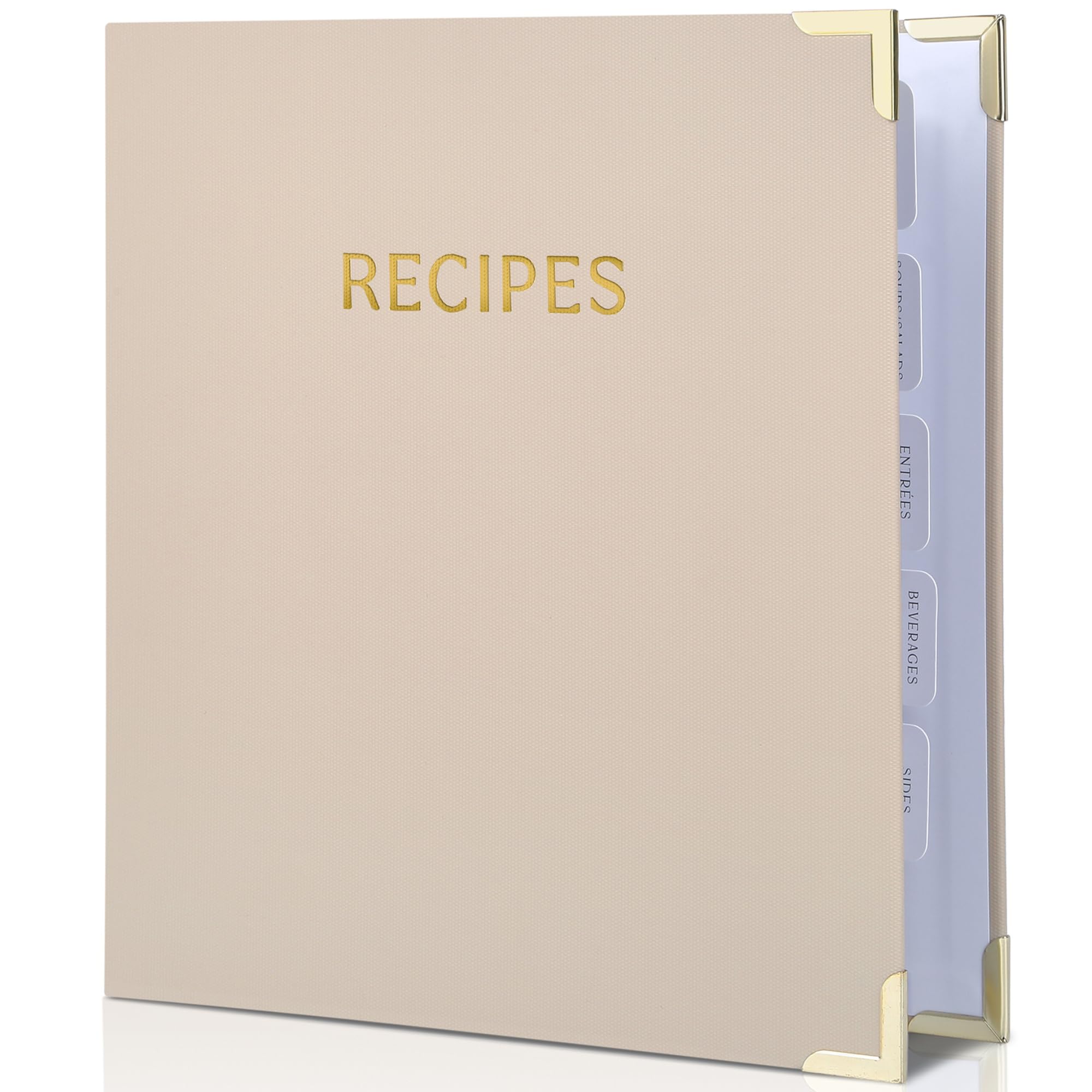 Aesthetic Recipe Binder with Polyester Waterproof cloth Cover - The Perfect Recipe Book with Plastic Sleeves to Write in Your Own Recipes - Quality