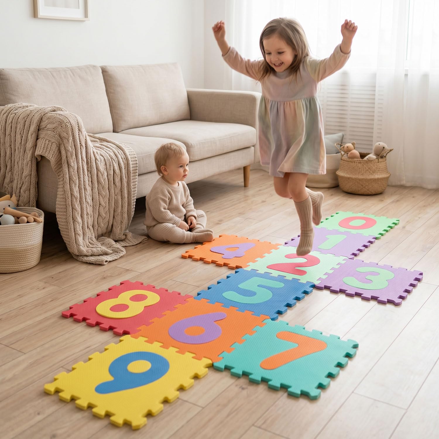 LittleTom Alfombras Puzzle para Bebé Alfombrilla Niños Suelo Goma EVA Numeros