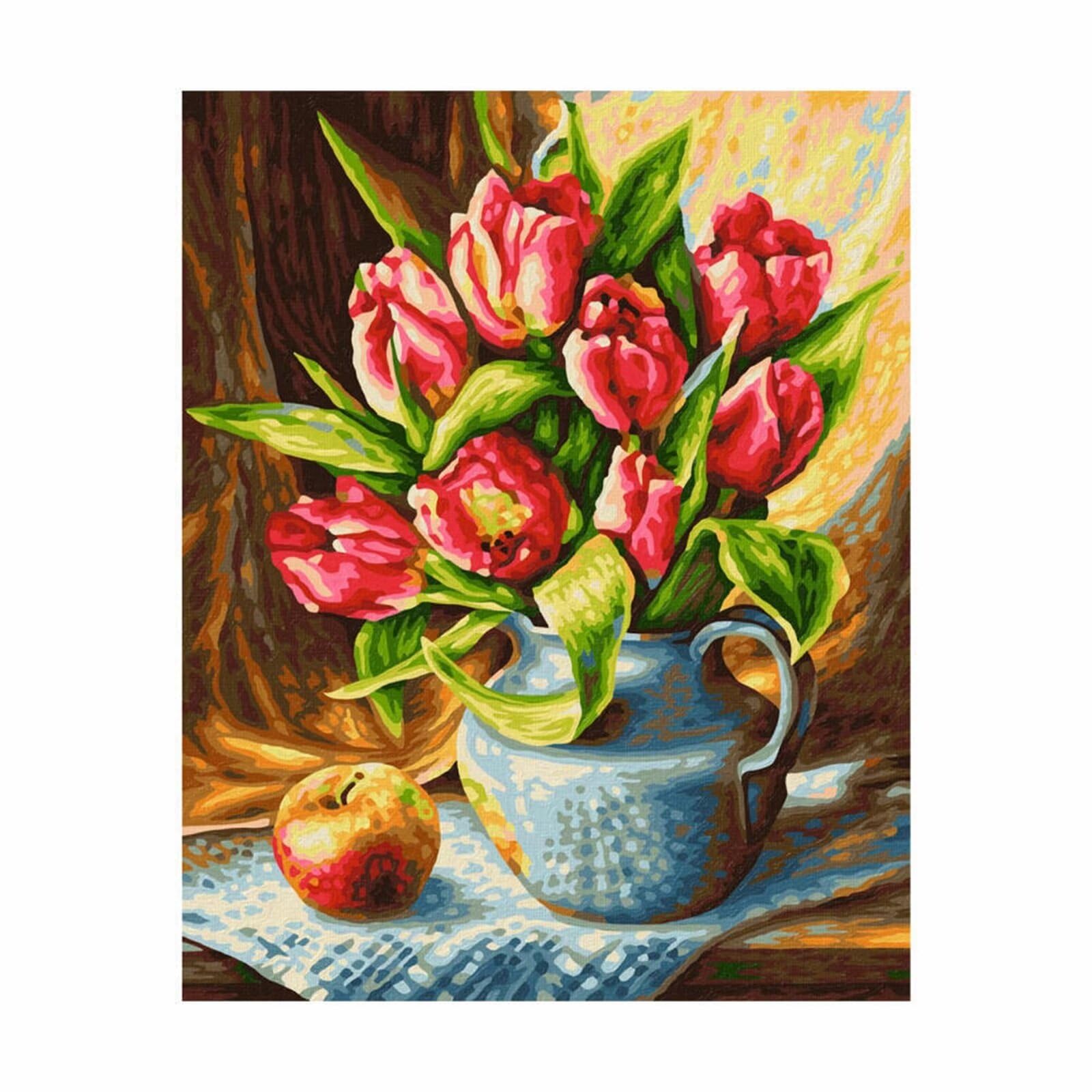 Dipingere con i Numeri Adulti,Mazzo di tulipani Pittura di Numeri a Olio Fai da Te kit di pittura acrilica per adulti Bambini,Con Pennelli e Colori Acrilici per casa Decora Regalo con Telaio,60x75cm