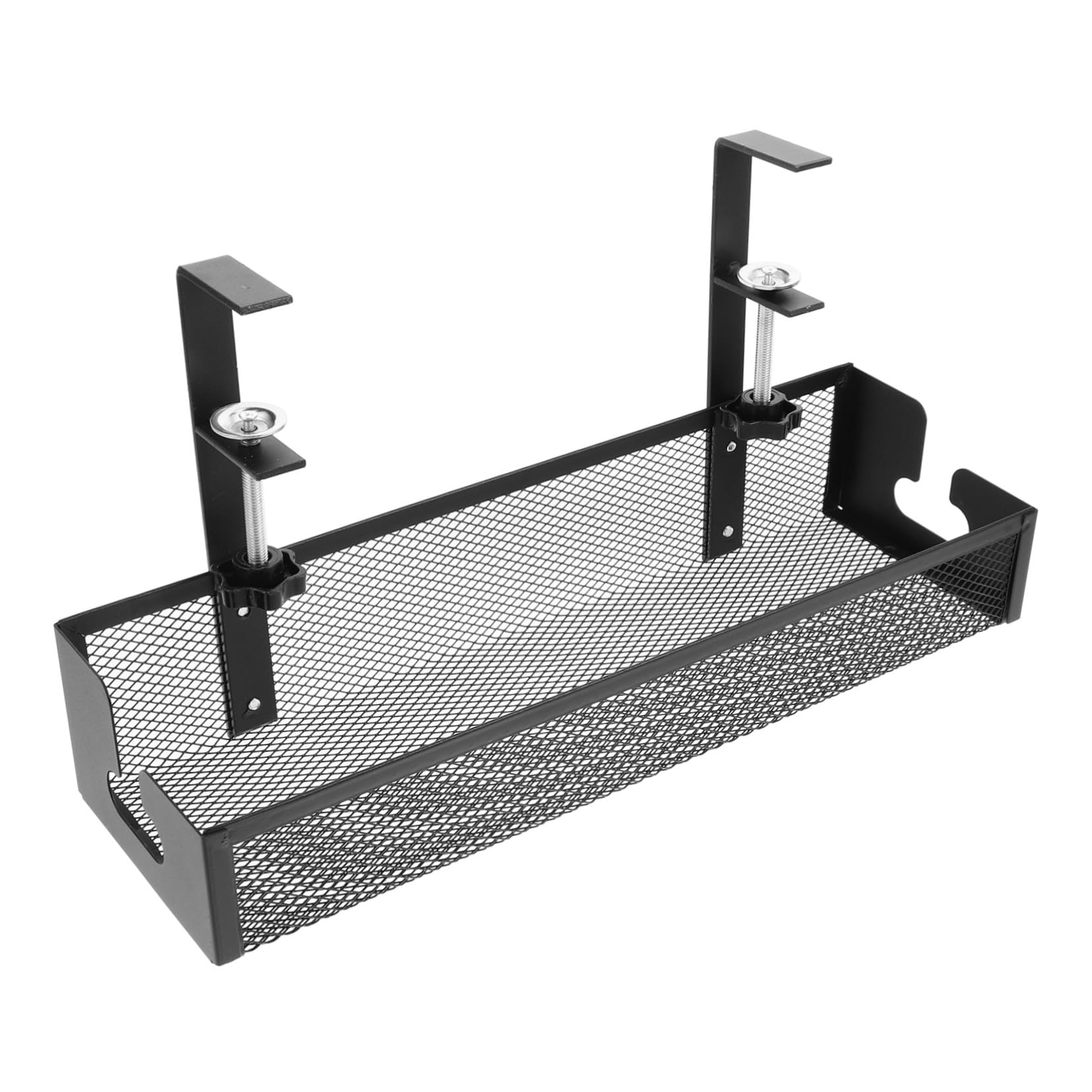 Toddmomy Bandeja Organizadora de Cables Metálica bajo Escritorio Estructura de Malla Negra Gestión sin Taladros para Oficina y Hogar Soporte Ligero y Resistente para Accesorios PC Gaming