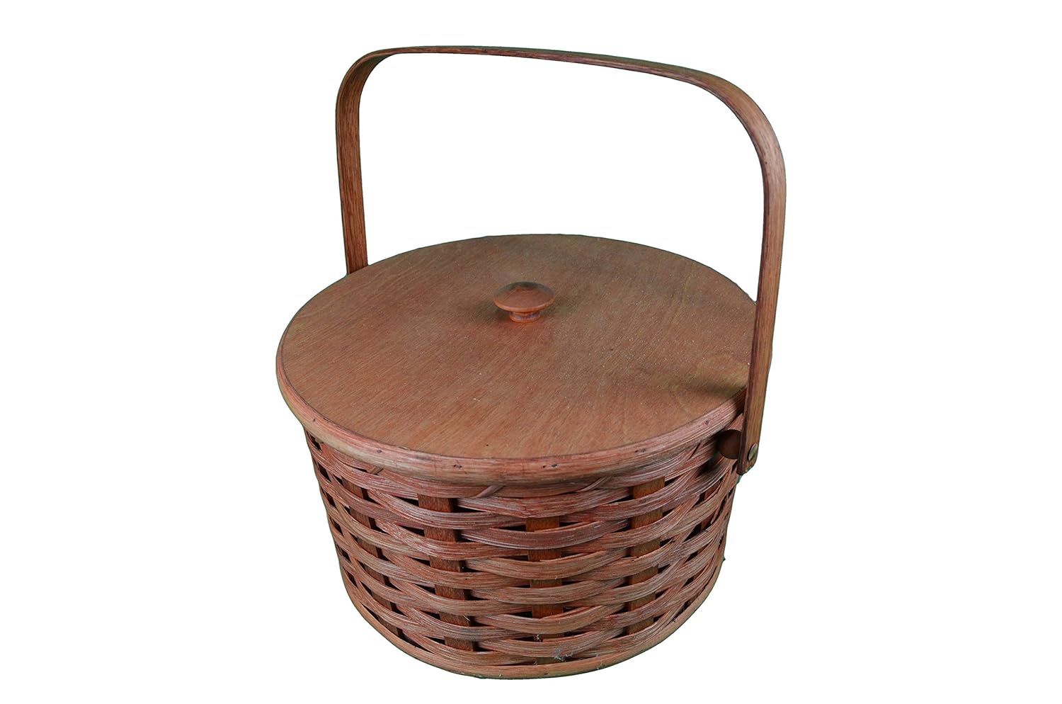 Round Double Pie Carrier Basket with Tray and Lid Made in