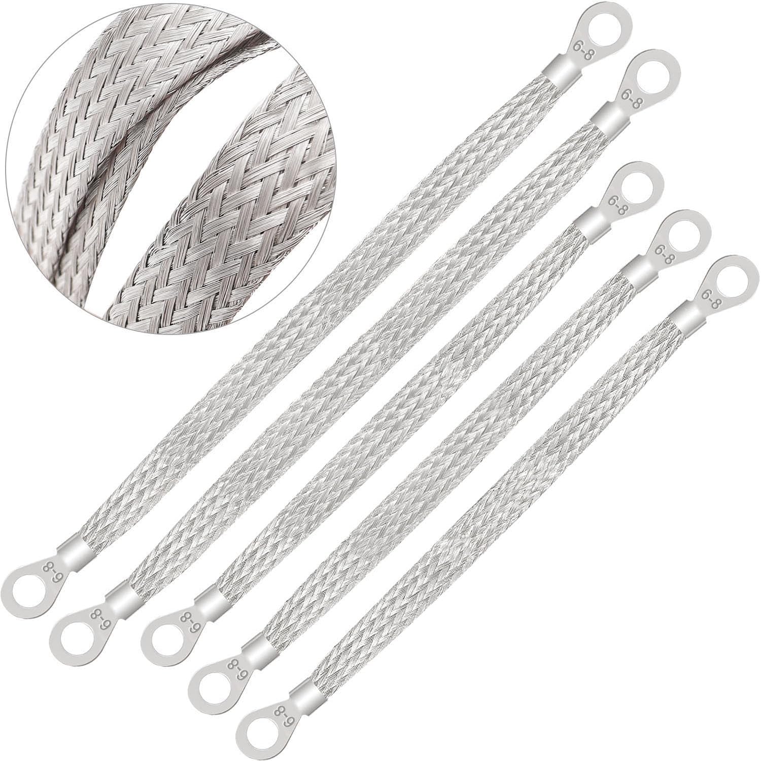 Taiss 5PCS Vehicle Grounding Straps,2pcs 13" x 1/2" and 3pcs 10"x 1/2