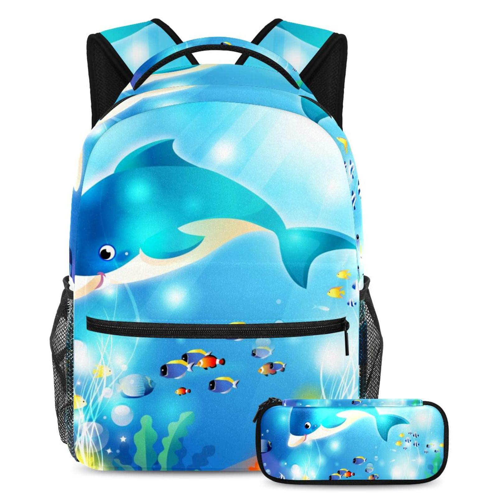 Sac à dos d'école, trousse à crayons licorne, câlins avec étoile rose pour étudiants, Multicolore 5., Medium