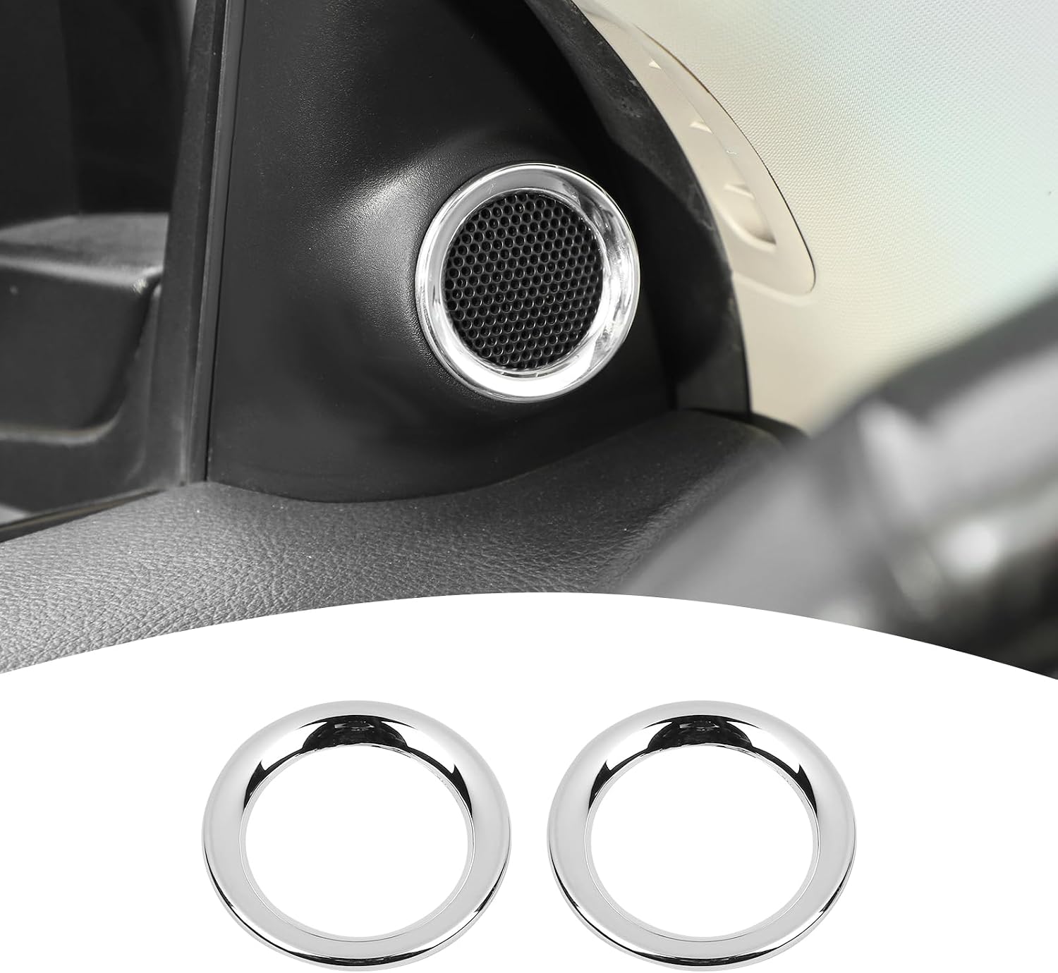 for Durango A-Pillar Speaker Trim Cover for Dodge Durango 2011-Present Chrome Interior Accessories 2pcs