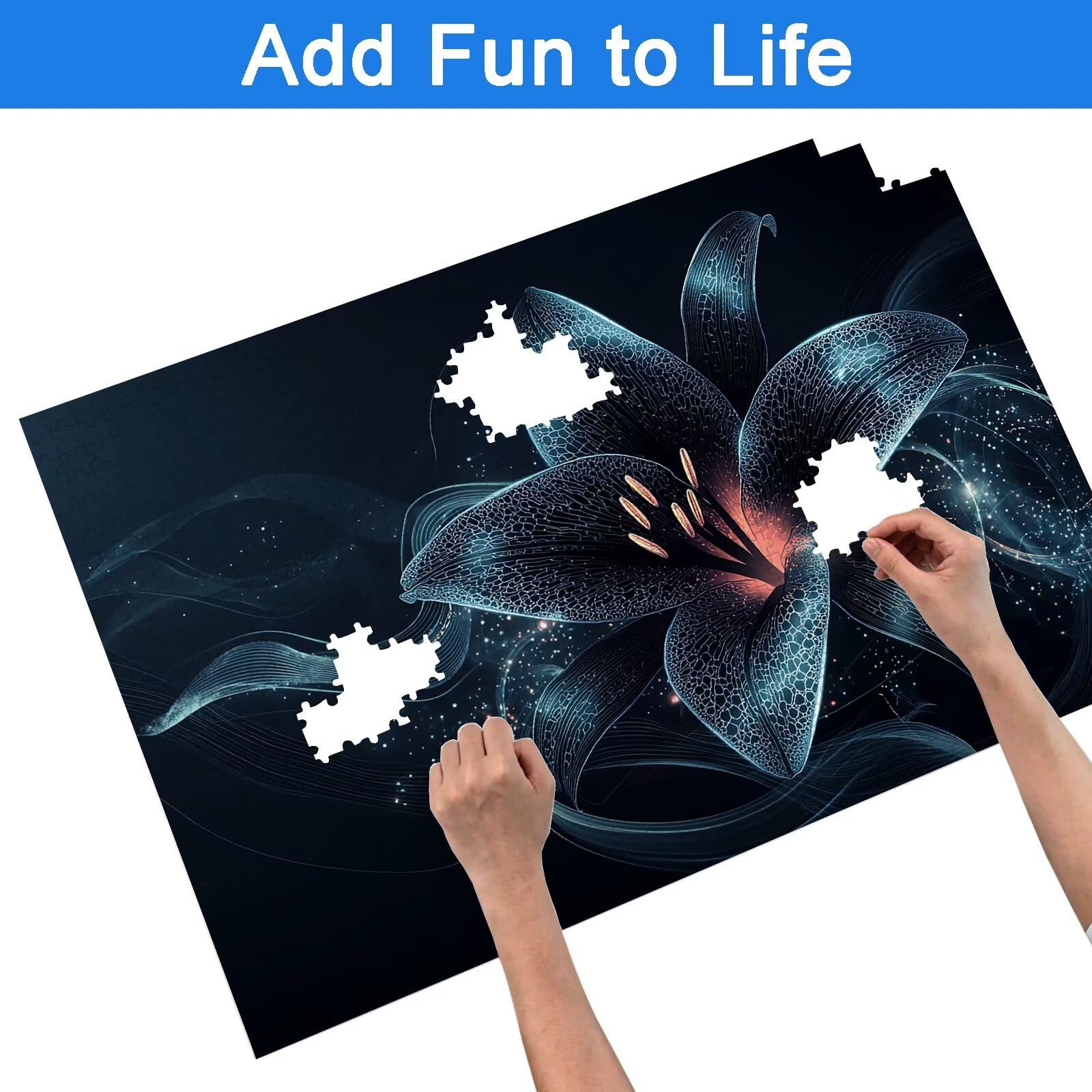 Puzzle 3000 Pièces Fantaisie, Puzzle 3000 Pièces Adultes et Enfants, Puzzles Bois avec Une Boîte d'emballage Exquise, Jeu Éducatif Puzzles Lis, Decoration Maison, Cadeau Femme, Cadeau Homme, -7133