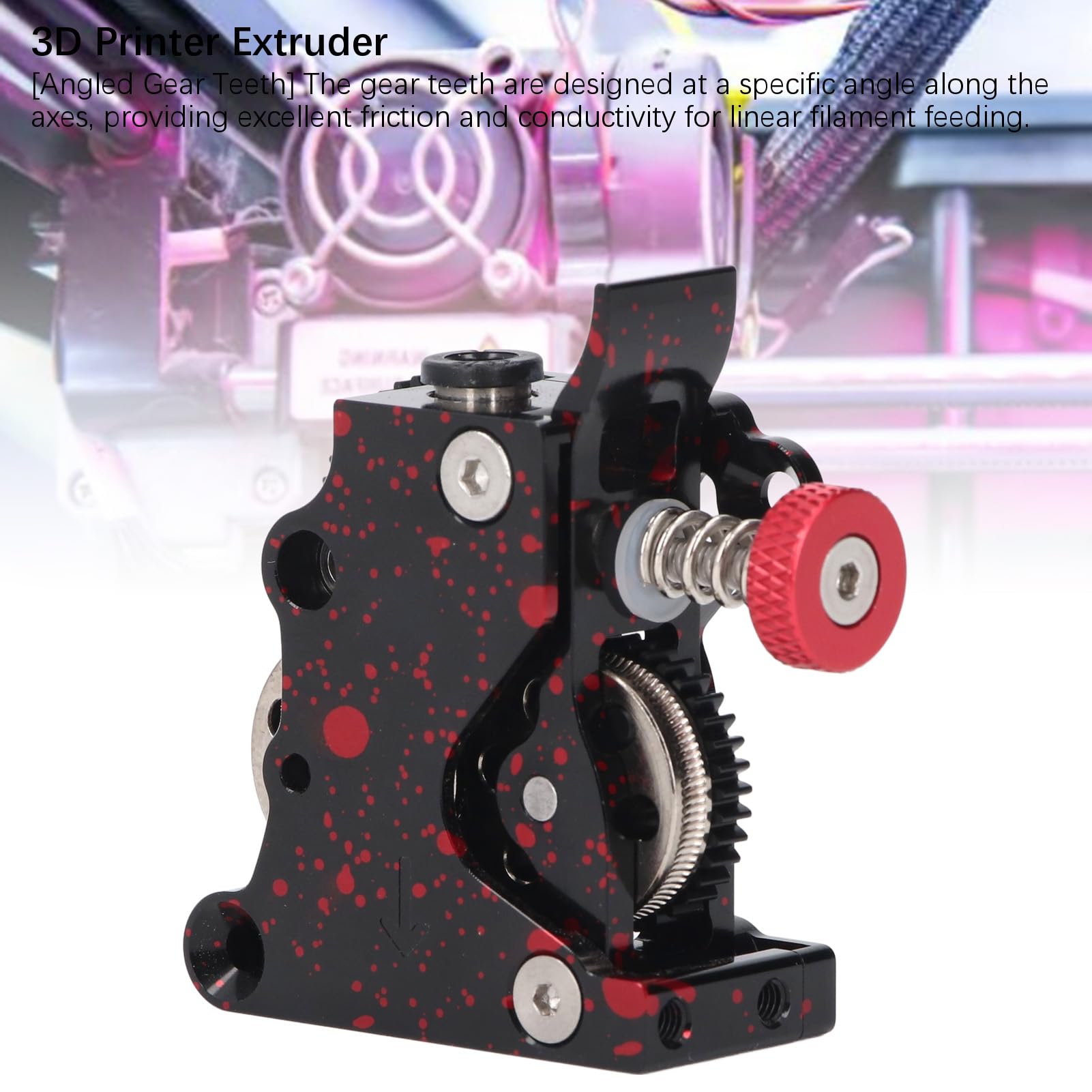 Dual-Gear-Extruder aus Vollmetall mit gehärtetem Stahl – Untersetzungsgetriebe für 3D-Drucker, Übersetzung 9,55:1, präzise CNC-Bearbeitung, geeignet für PLA, ABS, PETG, TPU, PP,