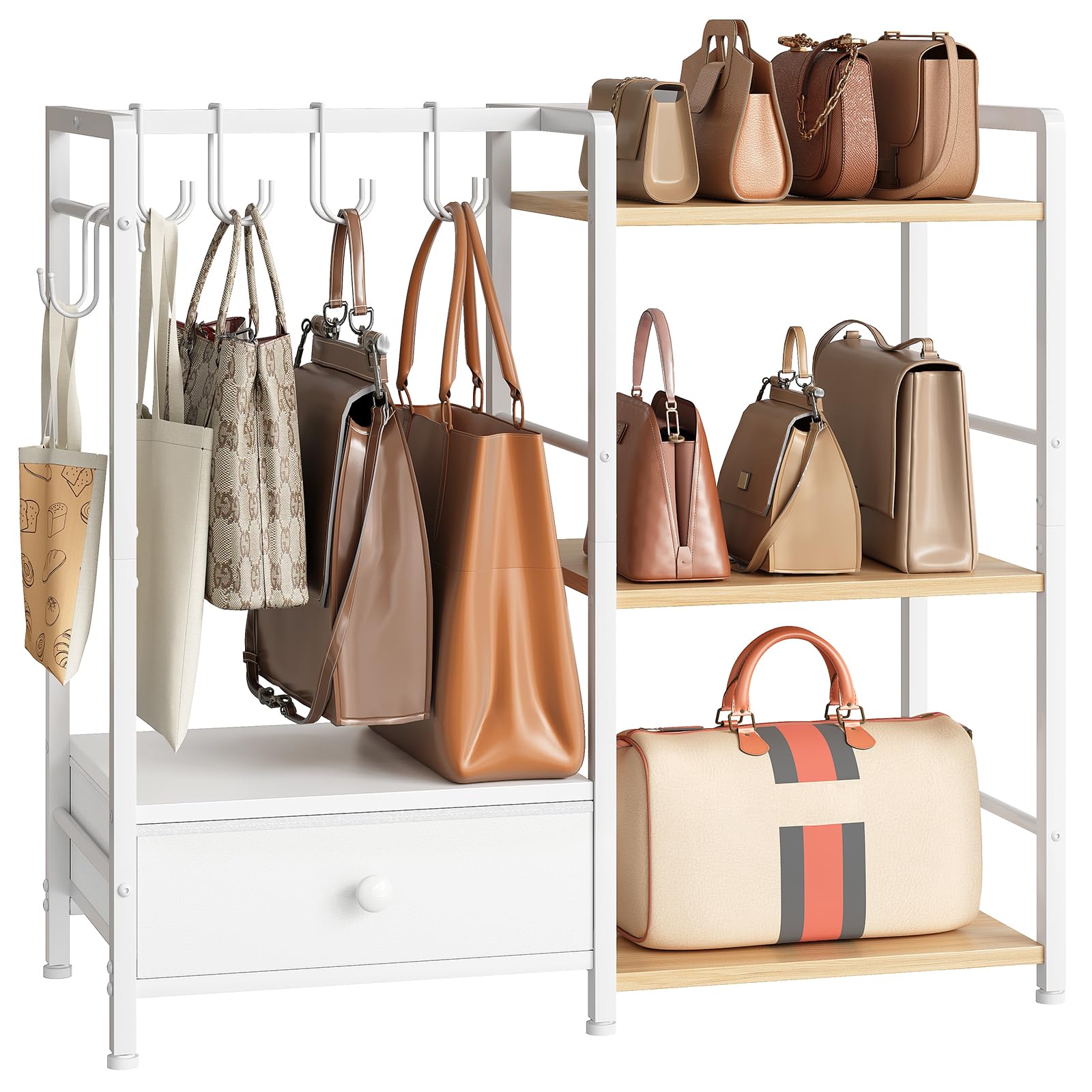 Amazon.com: HOOBRO Purse Organizer Rack for Closet, 3-Tier Handbag