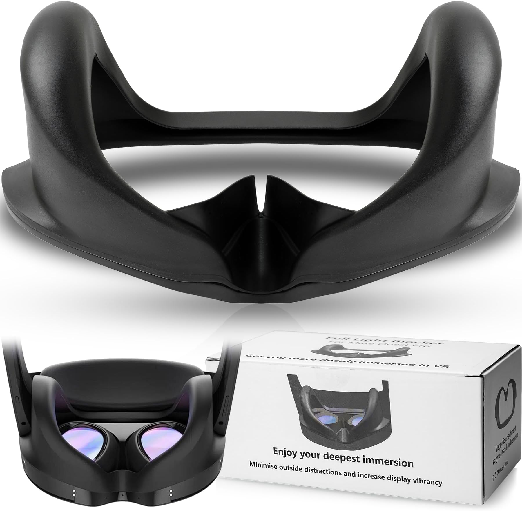 for Quest Pro Full Light Blocker,Silicone Facial Interface Magnetically attaches for VR Quest Pro Accessories