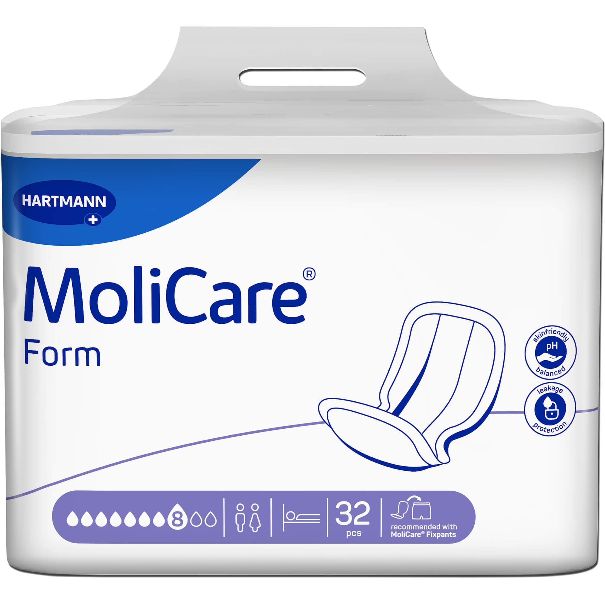 MoliCare Form 8 Tropfen Inkontinenzeinlagen Super Plus, 32 Sztuka Depozyty