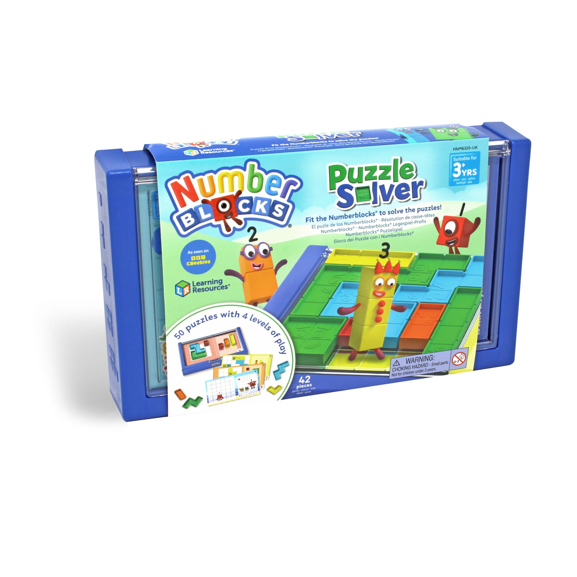 Learning Resources Numberblocks Risolutore di Puzzle, Giocattoli per Bambini di 3 Anni, 50 Puzzle con 4 Livelli di Gioco, Giochi da Viaggio