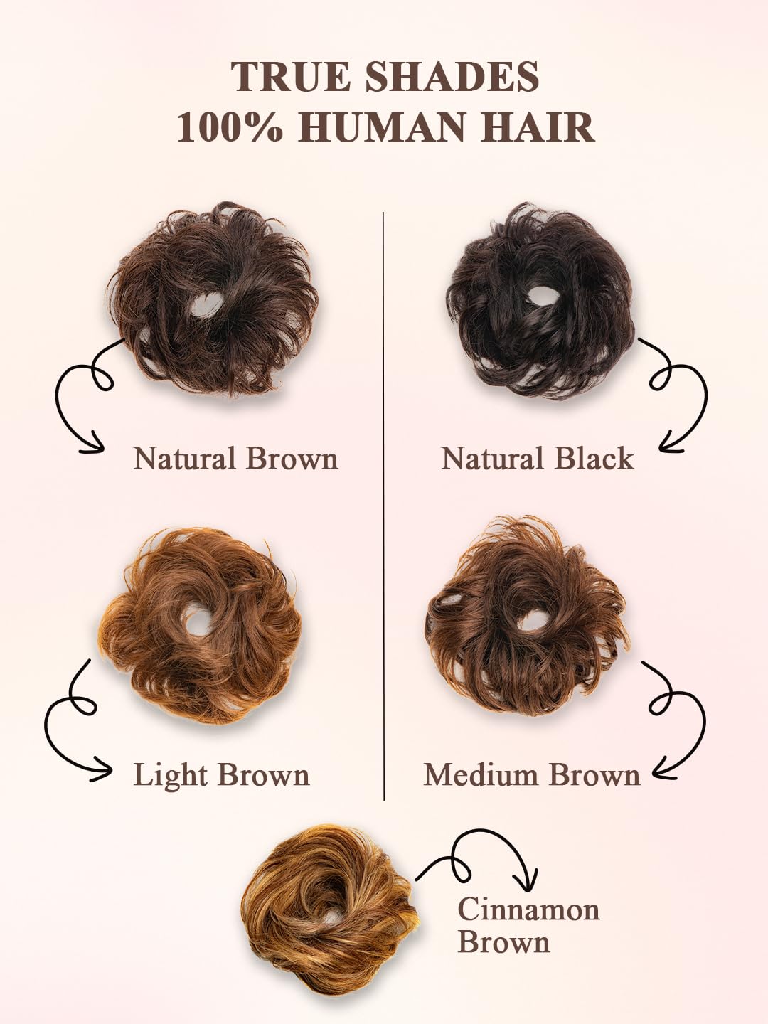 HairOriginals Human Hair Messy Bun Scrunchie for Girls and Women | Messy Juda Bun Hair Accessories for Women | Natural Black, Pack of 1 1