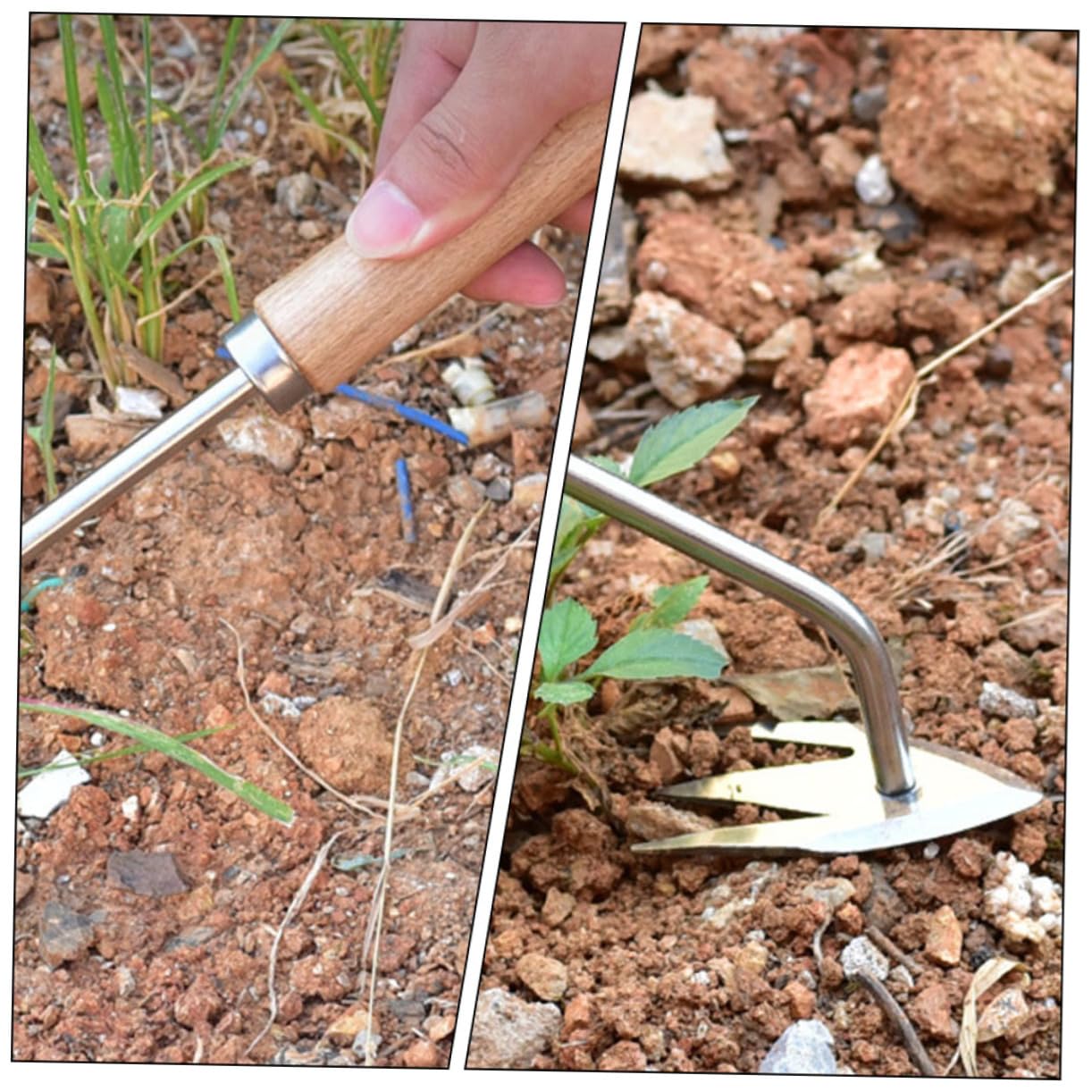 Toddmomy 2pezzi Attrezzo da Giardinaggio Multi Funzionper Rimozione Erbacce Sarchiatore Ergonomico Legno per e Prati Facile da Usare e Leggero