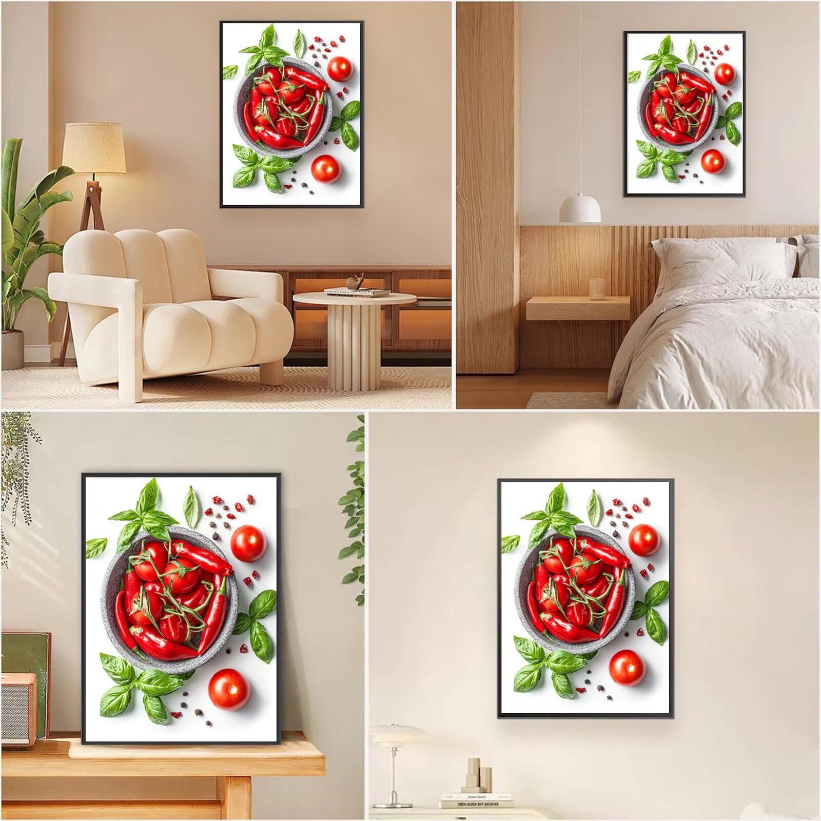 Küche Diamond Painting Chili Diamond Painting 70x100cm Vollbohrer Diamanten Kinder Anfänger Bastelset, DIY Set Erwachsene Kreativ Set für Erwachsene für Zimmer Wand Deko, Geschenke für Frauen,Model825