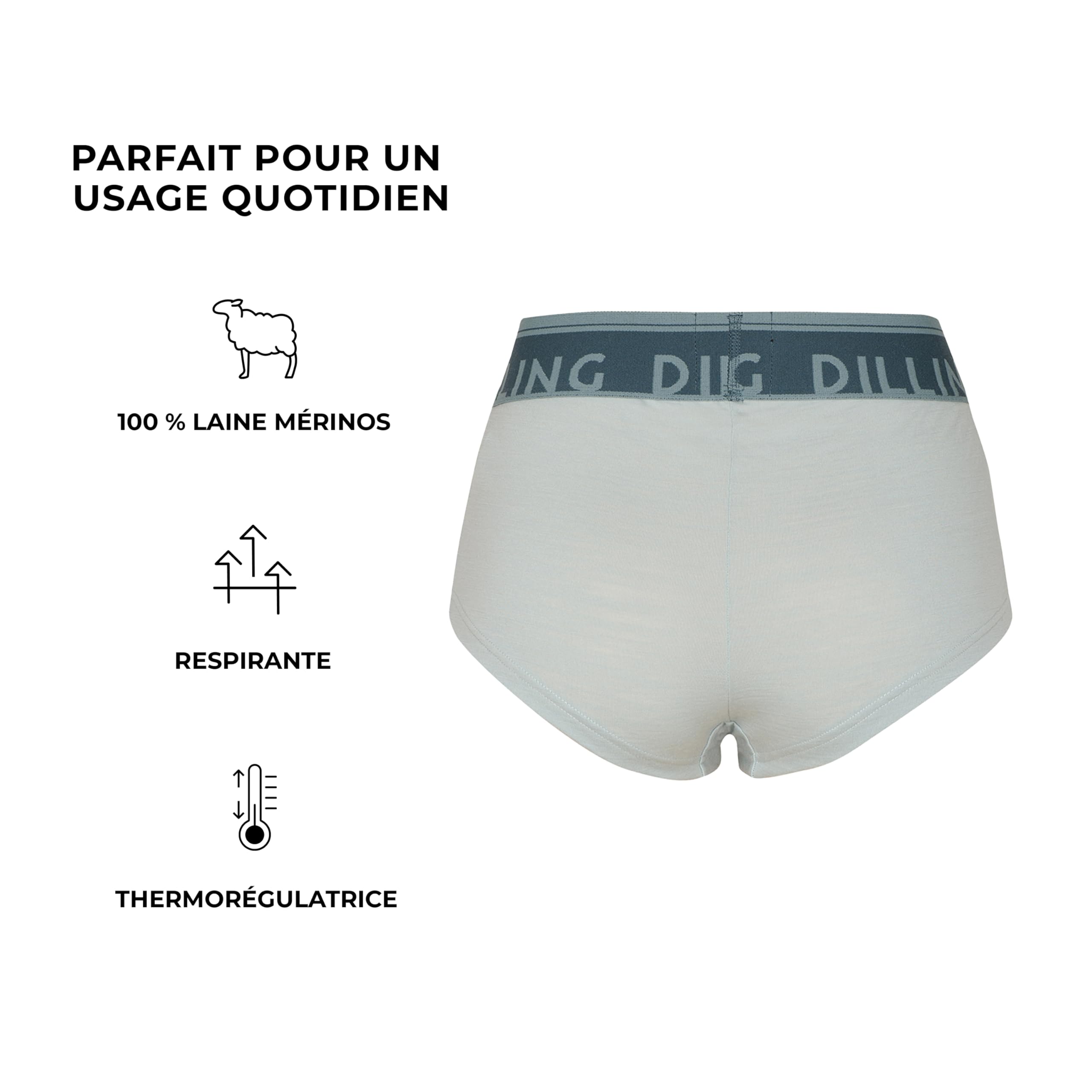 DILLING Hipsters en laine mérinos pour femme