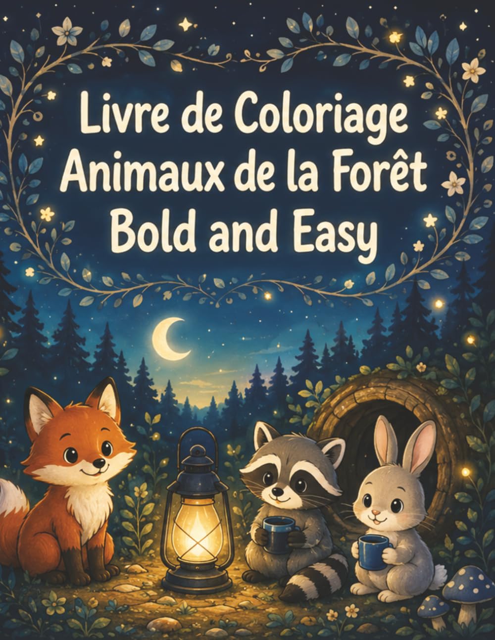 Livre de Coloriage Animaux de la Forêt Bold and Easy: Aventures naturelles avec renards, cerfs et hiboux, 50 dessins épurés pour se détendre