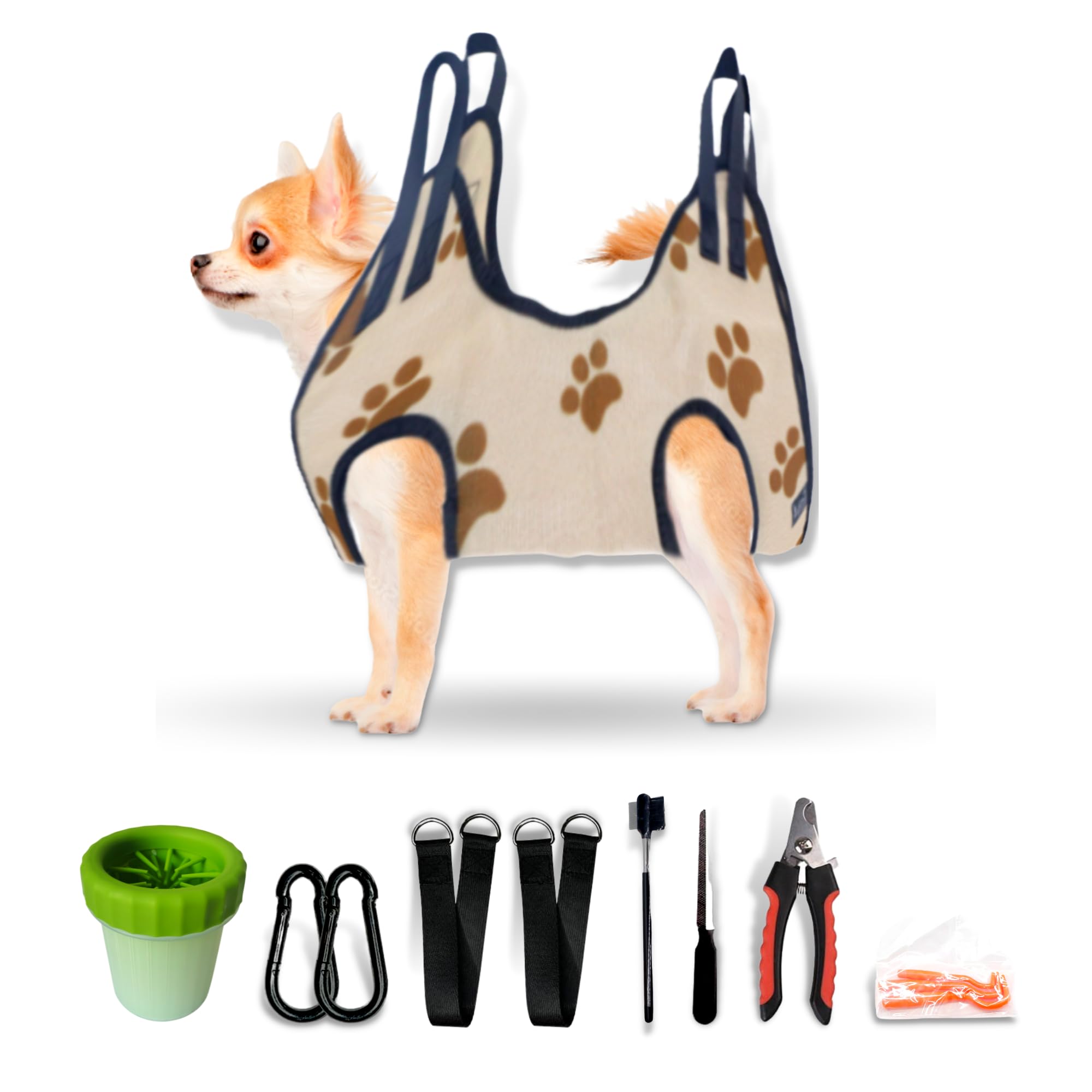11 in 1 dog grooming hammock sling with hook for nail trimming Complete Groomers Helper Set for Pet and hanger to cut nails Medium/Large cat and dog Groomers harness for cutting clipping nails