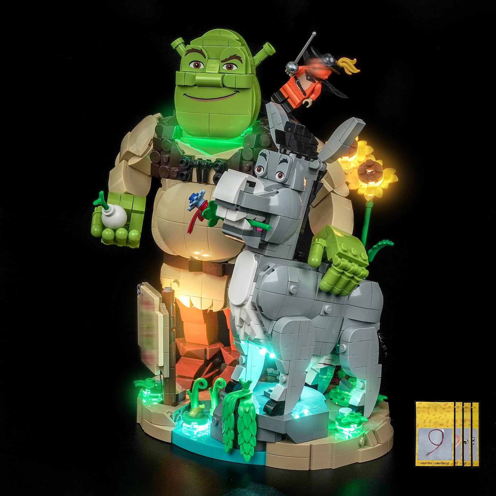 LocoLee Licht Kit kompatibel mit Lego Shrek, Esel und Der Gestiefelte Kater, (kein Modell, nur Licht) Dekorative Beleuchtung Set Compatible with Lego 72423 Shrek, Donkey & Puss in Boots