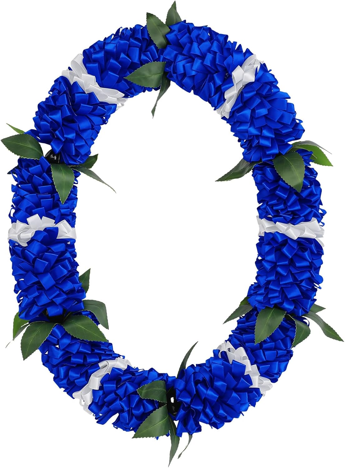 Knitgrip Graduation Leis Class of 2026 Grad Ribbon Leis Hawaiian Flower Garland with Kukui Nut Double Braided Hawaiian Kukui Nut Beads Necklace for Man Woman Graduation Party Supplies