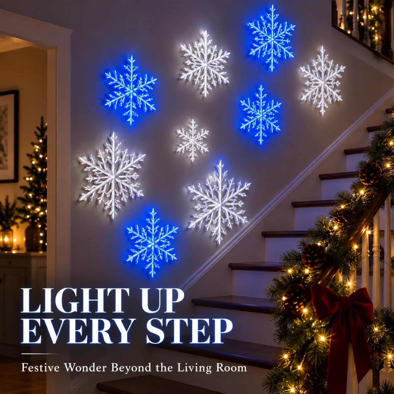 Lámparas de pared LED con forma de copo de nieve, copo de nieve iluminado,