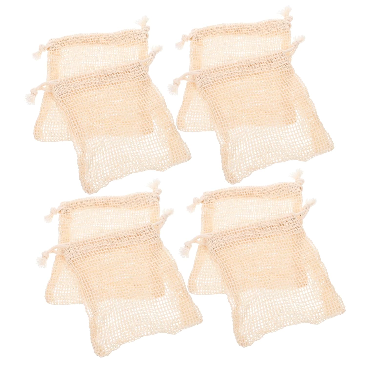 Beavorty 40pcs Colorful Cotton Linen Soap Bags Exfoliating Bathing Soap Pouches for Handmade Facial Mesh Storage Bags Drawstring for Easy Use and Draining